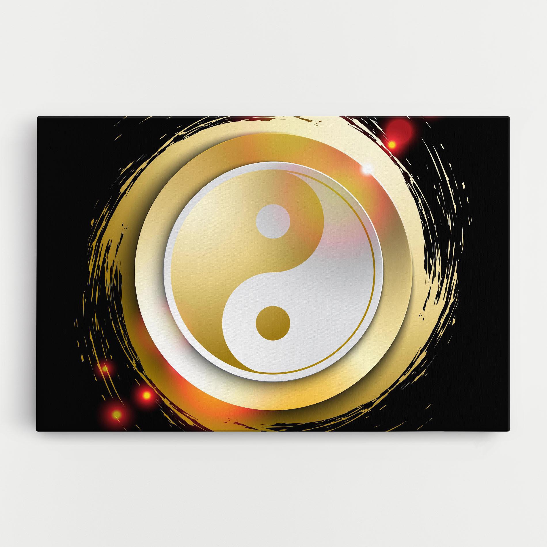Vászonkép Gold Light Yinyang mockup 0