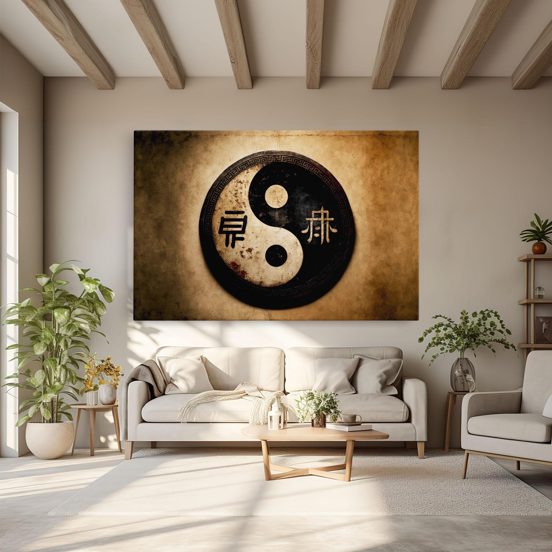Vászonkép Chinese Yinyang mockup 6