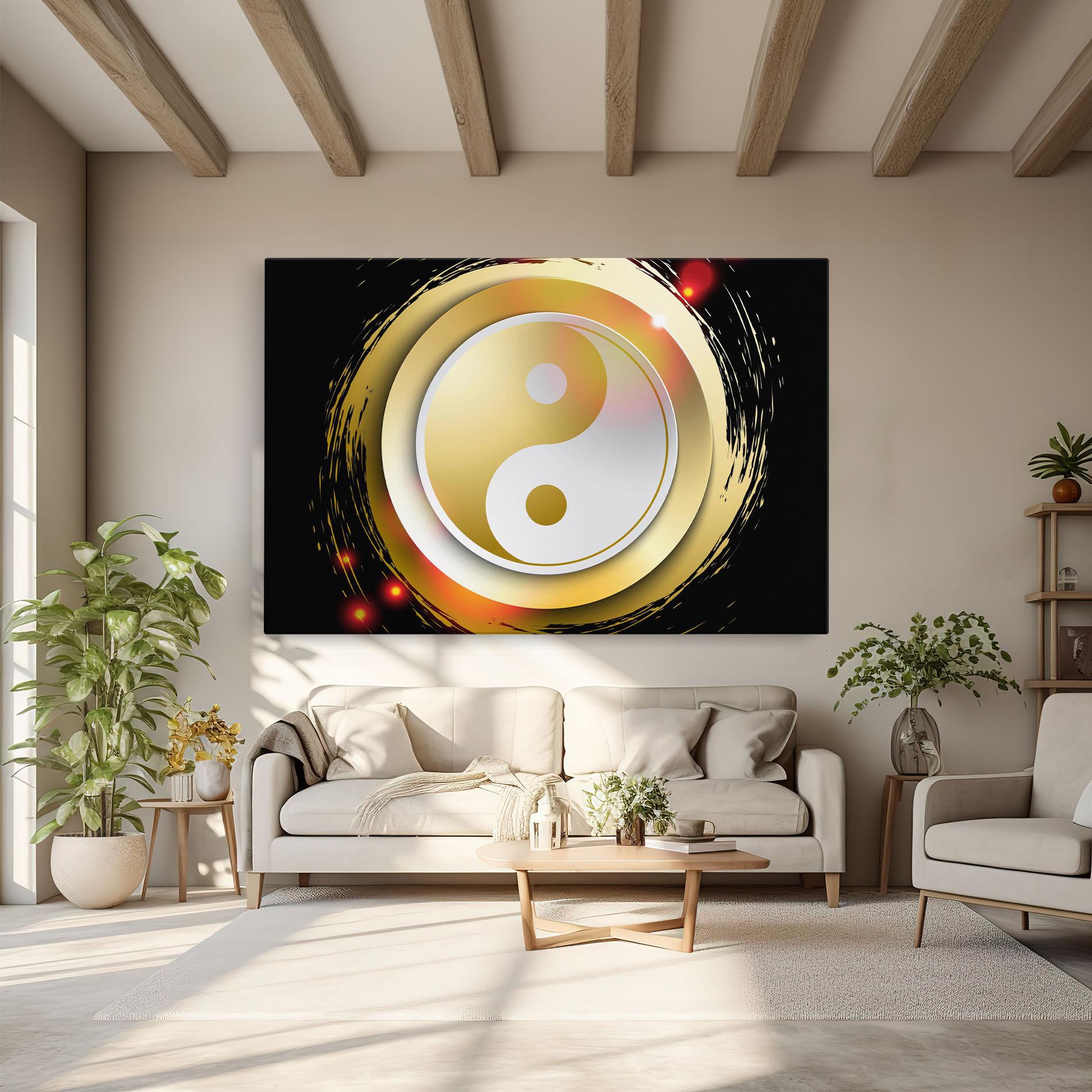 Vászonkép Gold Light Yinyang mockup 6