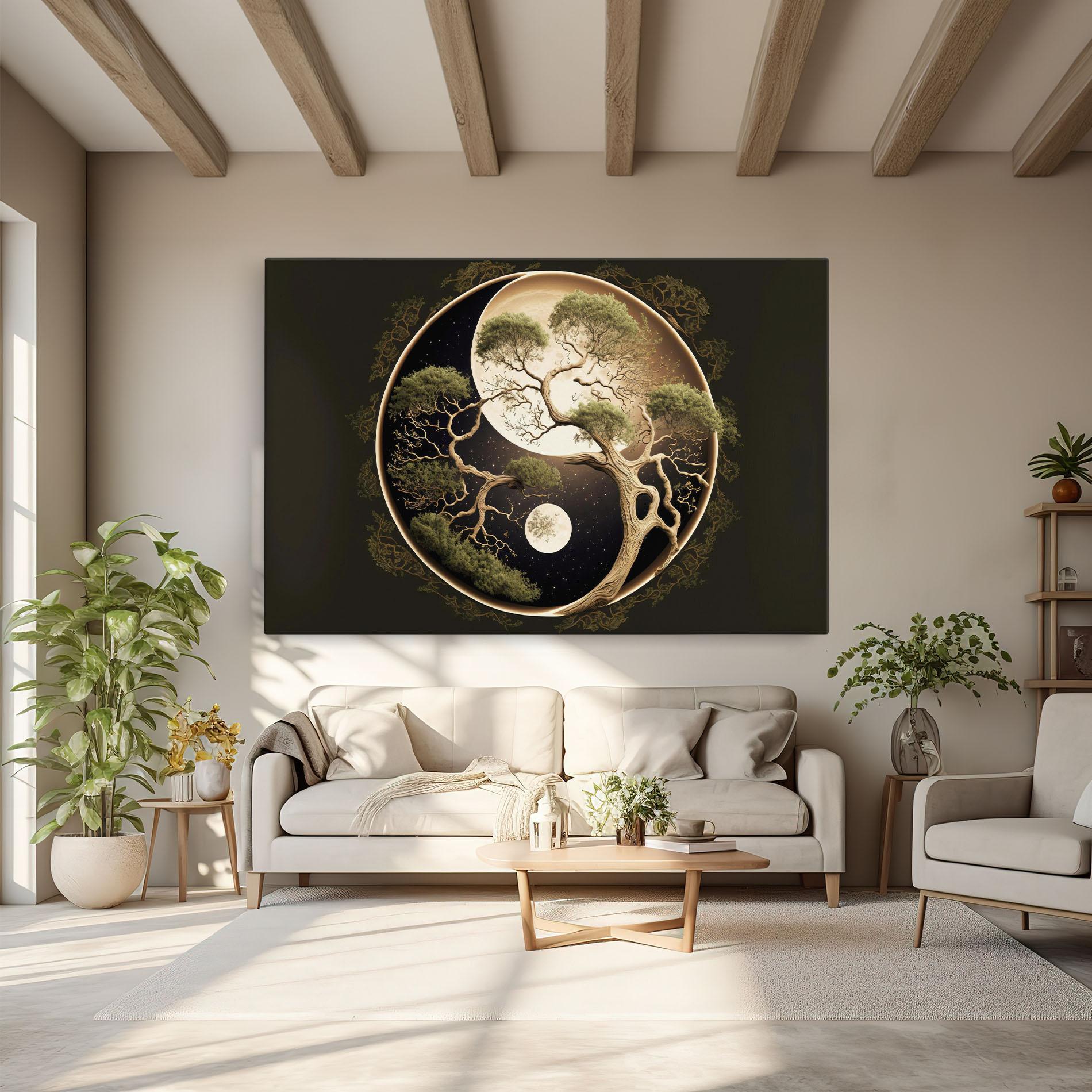 Vászonkép Green Tree Yinyang mockup 6