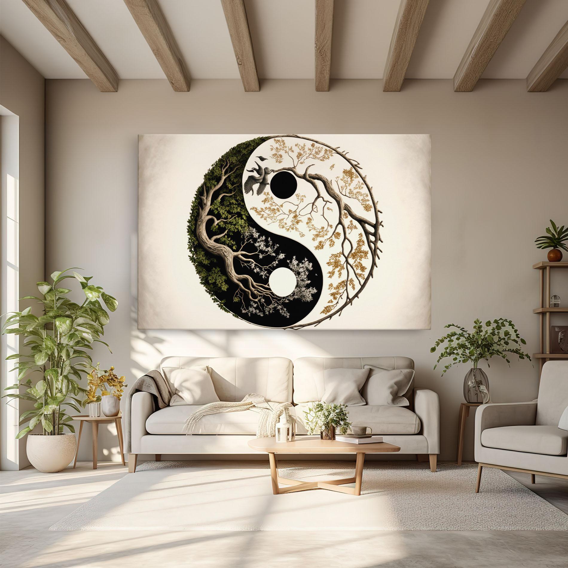 Vászonkép Tree Yinyang mockup 6
