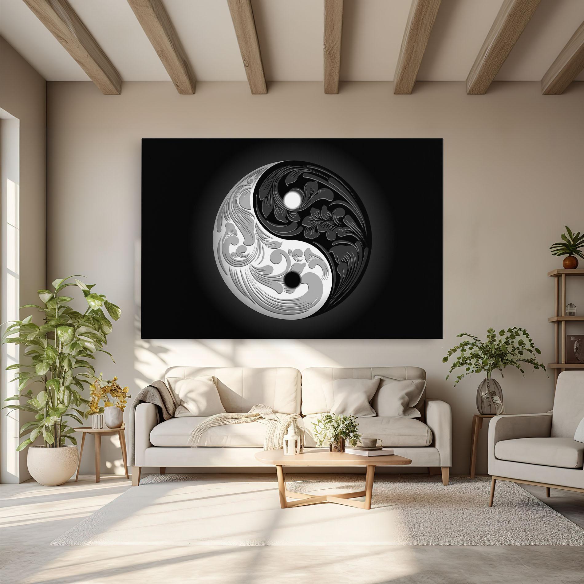 Vászonkép Yinyang Grey mockup 6