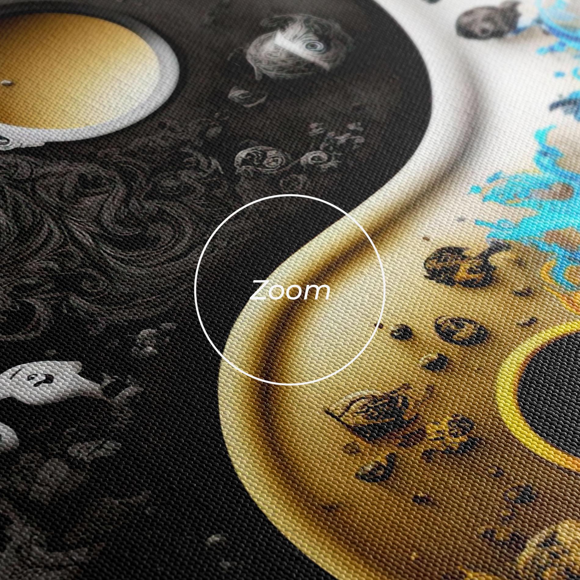 Vászonkép Black Yellow Yinyang mockup 3