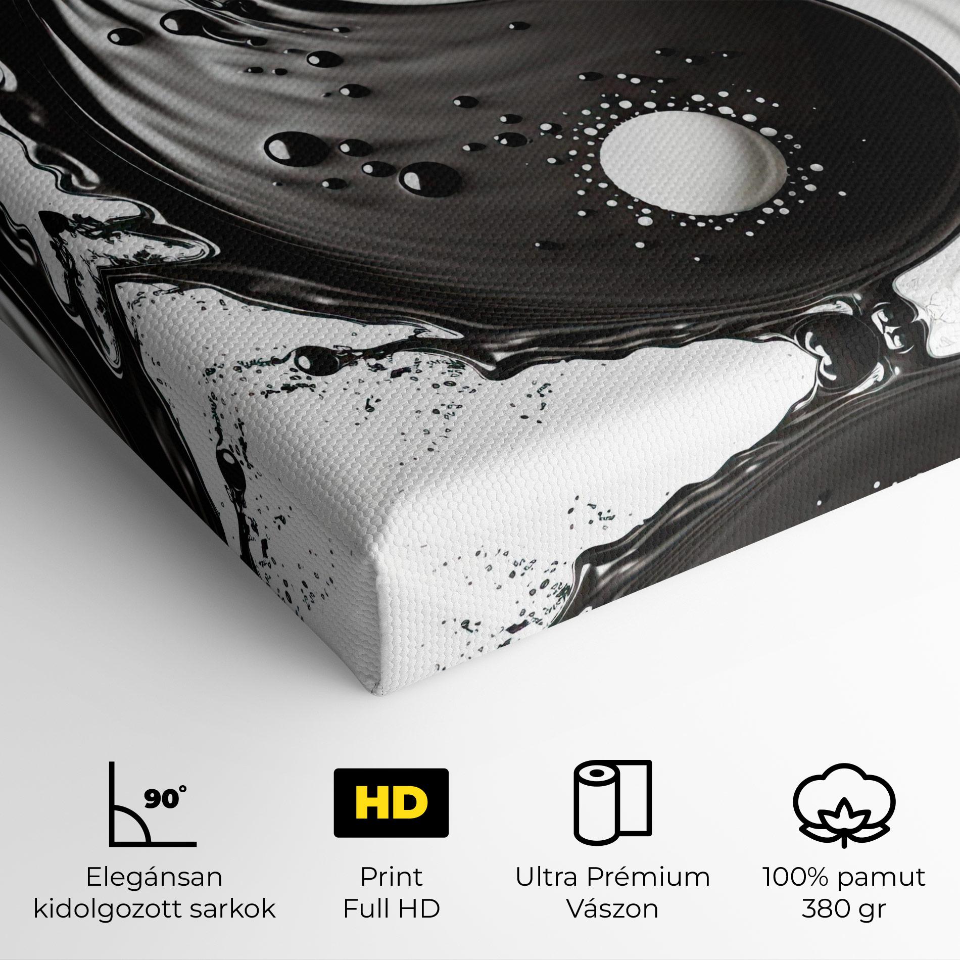 Vászonkép Black Liquid Yinyang mockup 4