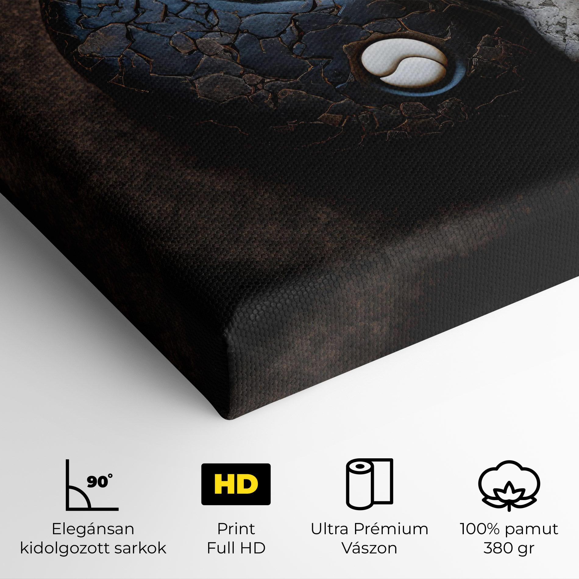 Vászonkép Black Stone Yinyang mockup 4