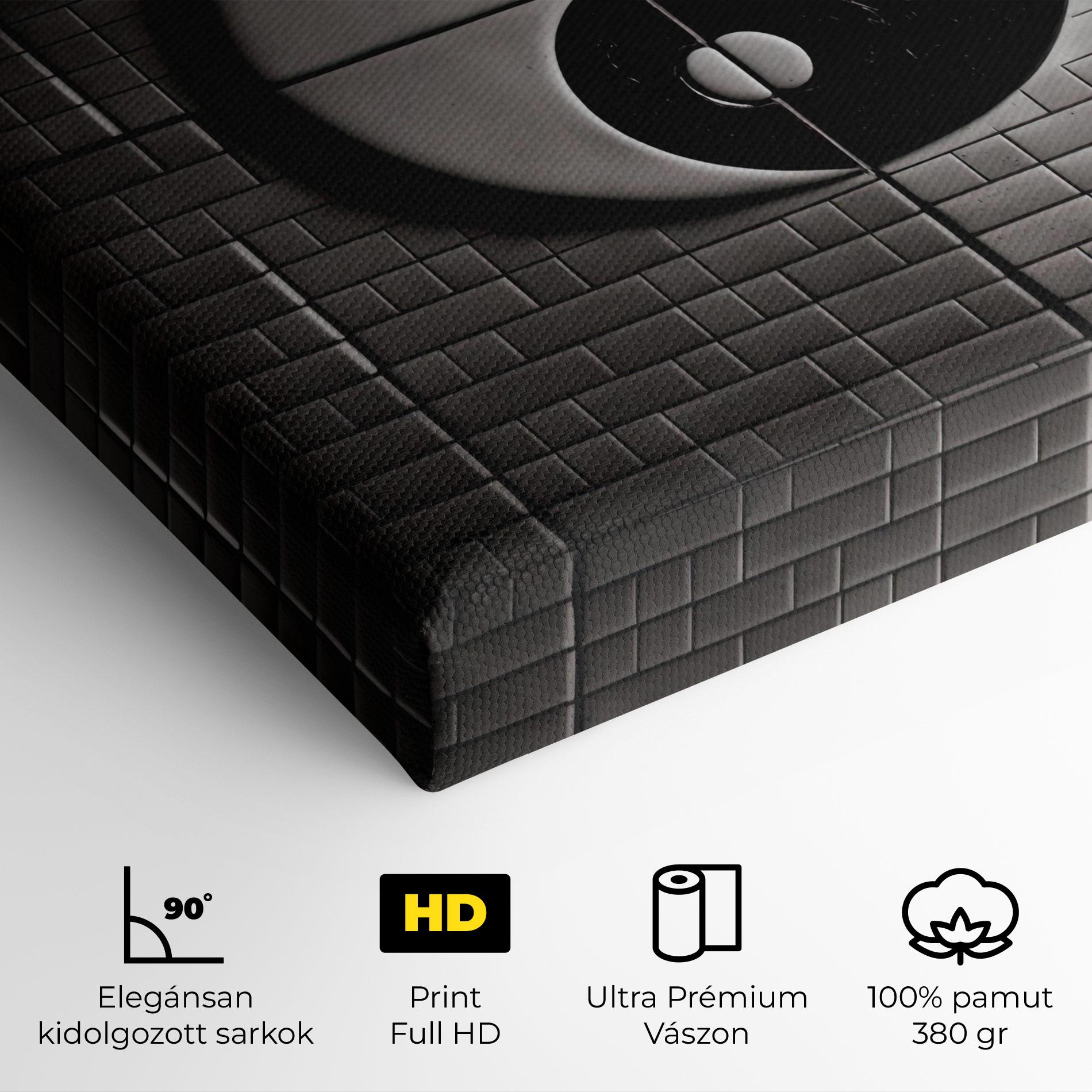 Vászonkép Yinyang Tiles Wall mockup 4