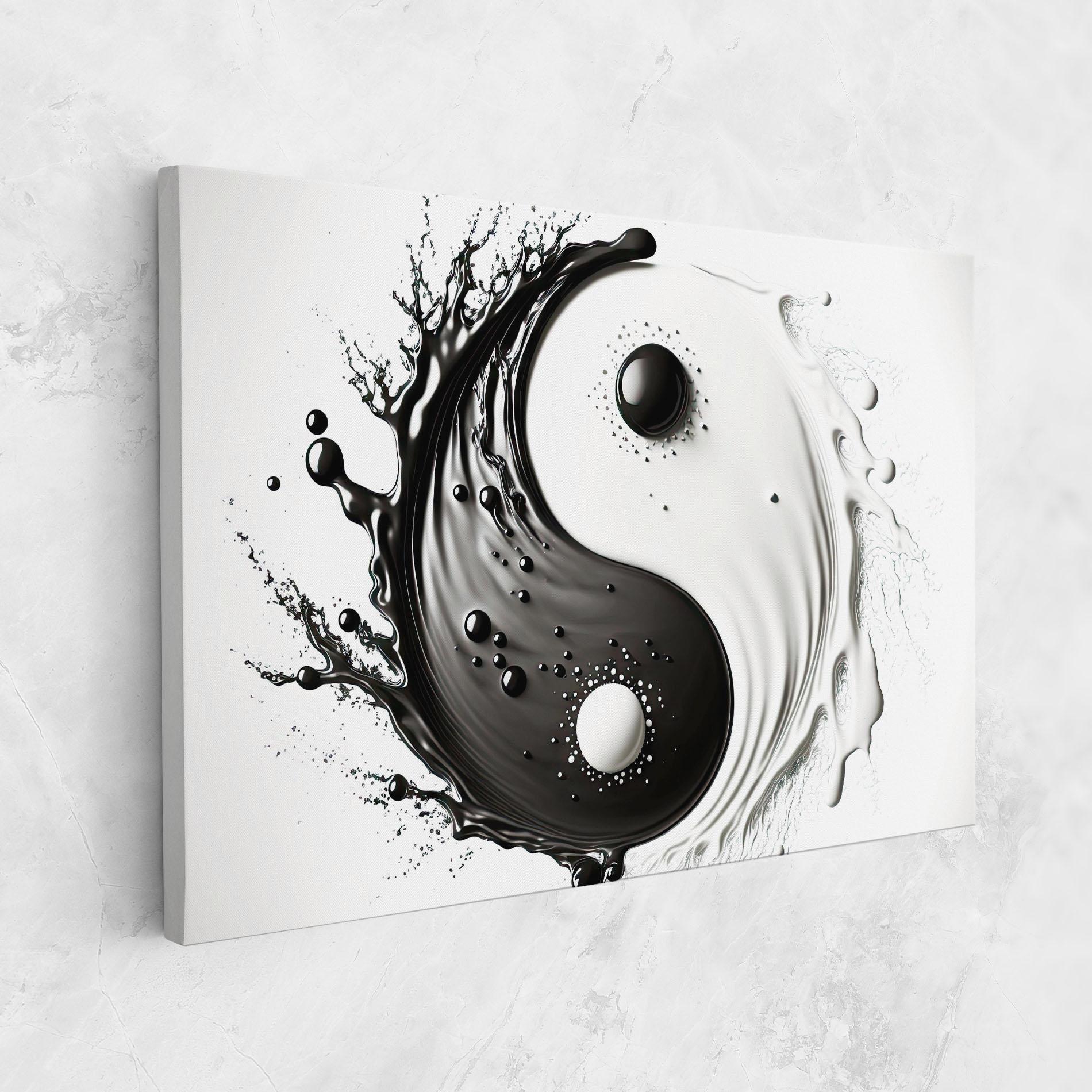 Vászonkép Black Liquid Yinyang mockup 1