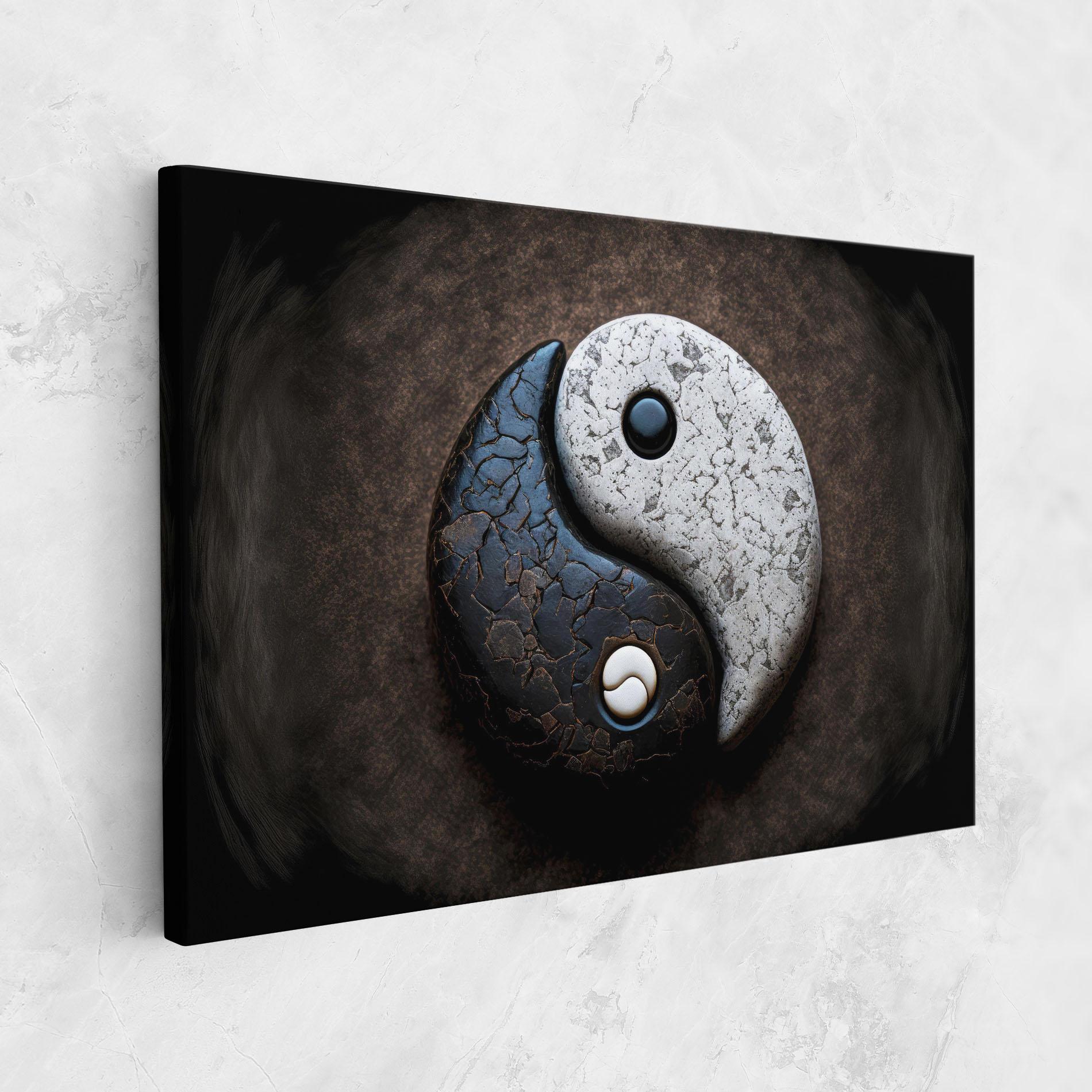 Vászonkép Black Stone Yinyang mockup 1