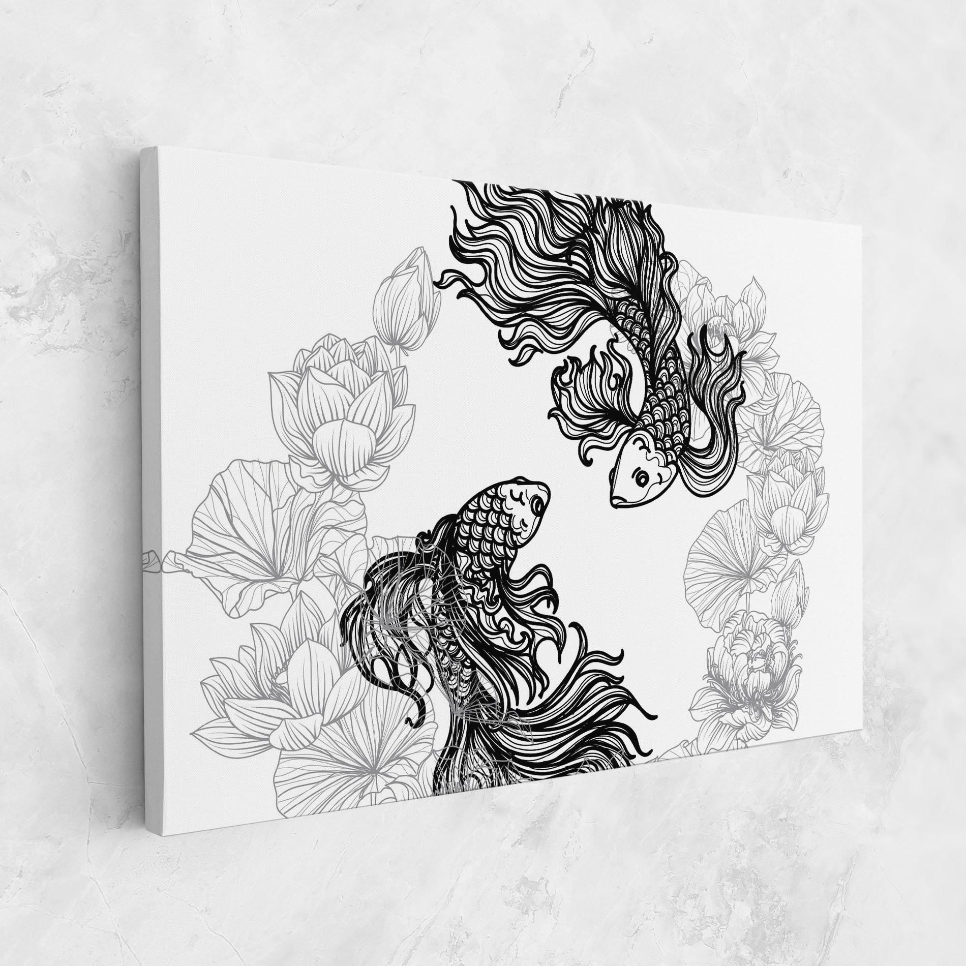 Vászonkép Fish Yinyang mockup 1