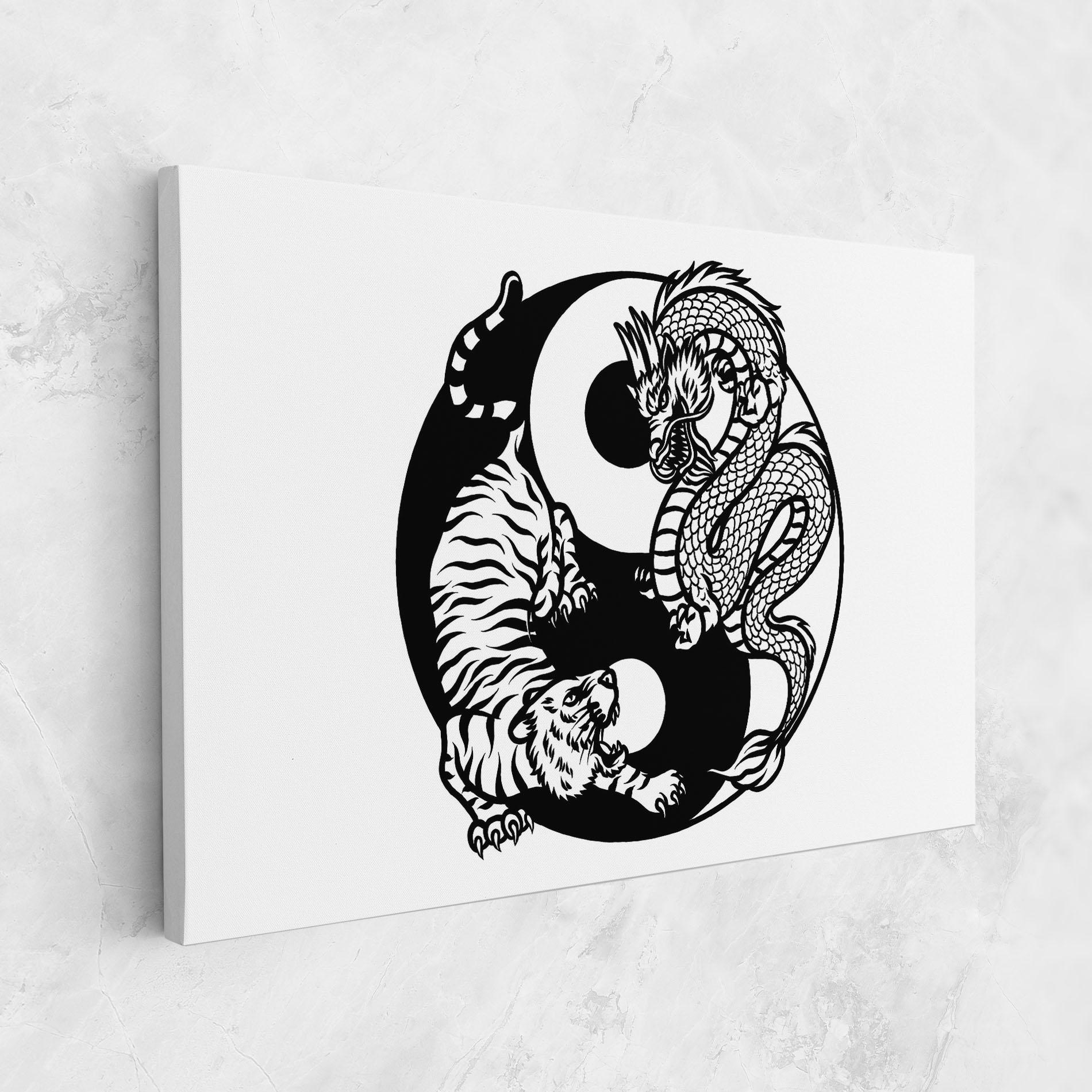 Vászonkép Tiger Dragon Yinyang mockup 1