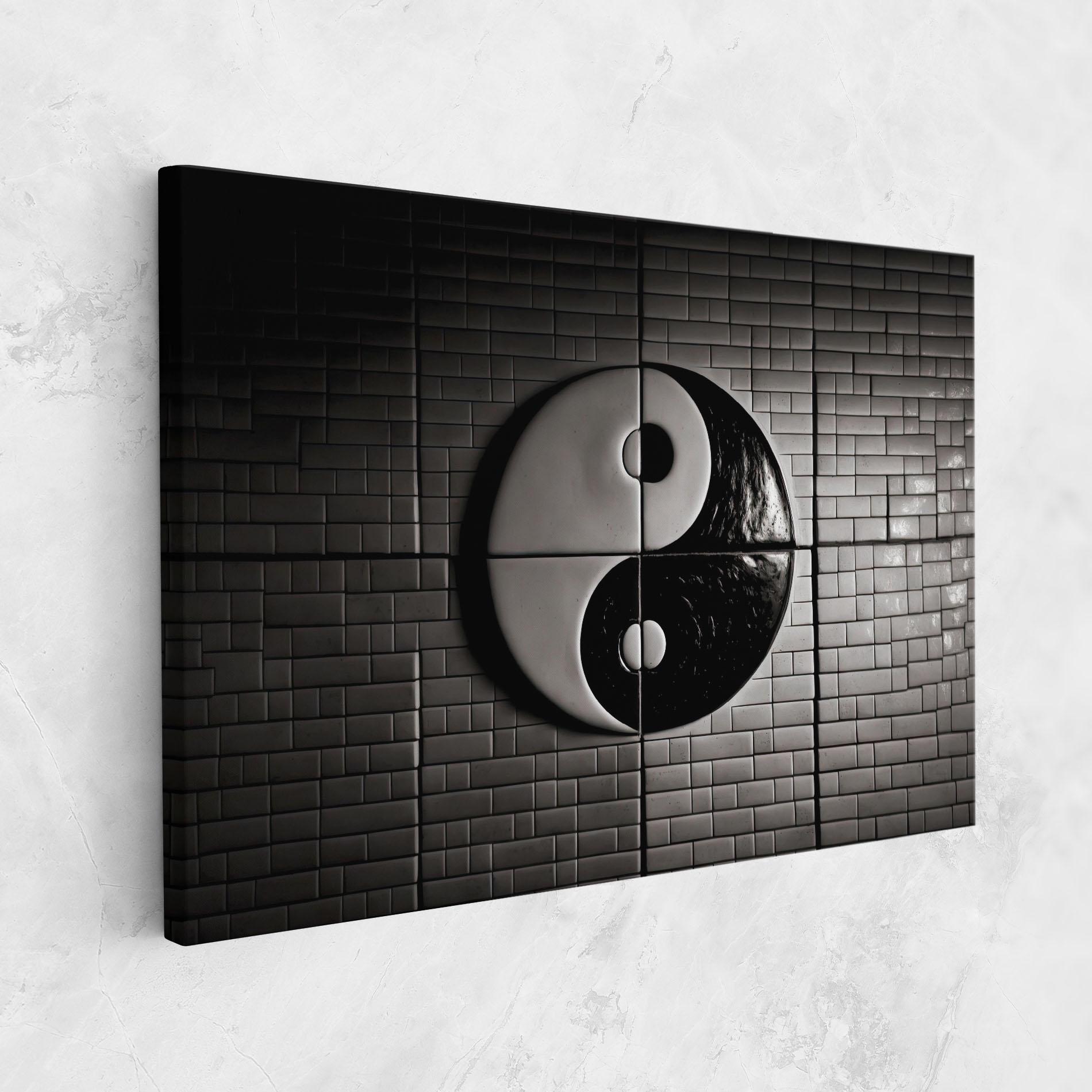 Vászonkép Yinyang Tiles Wall mockup 1