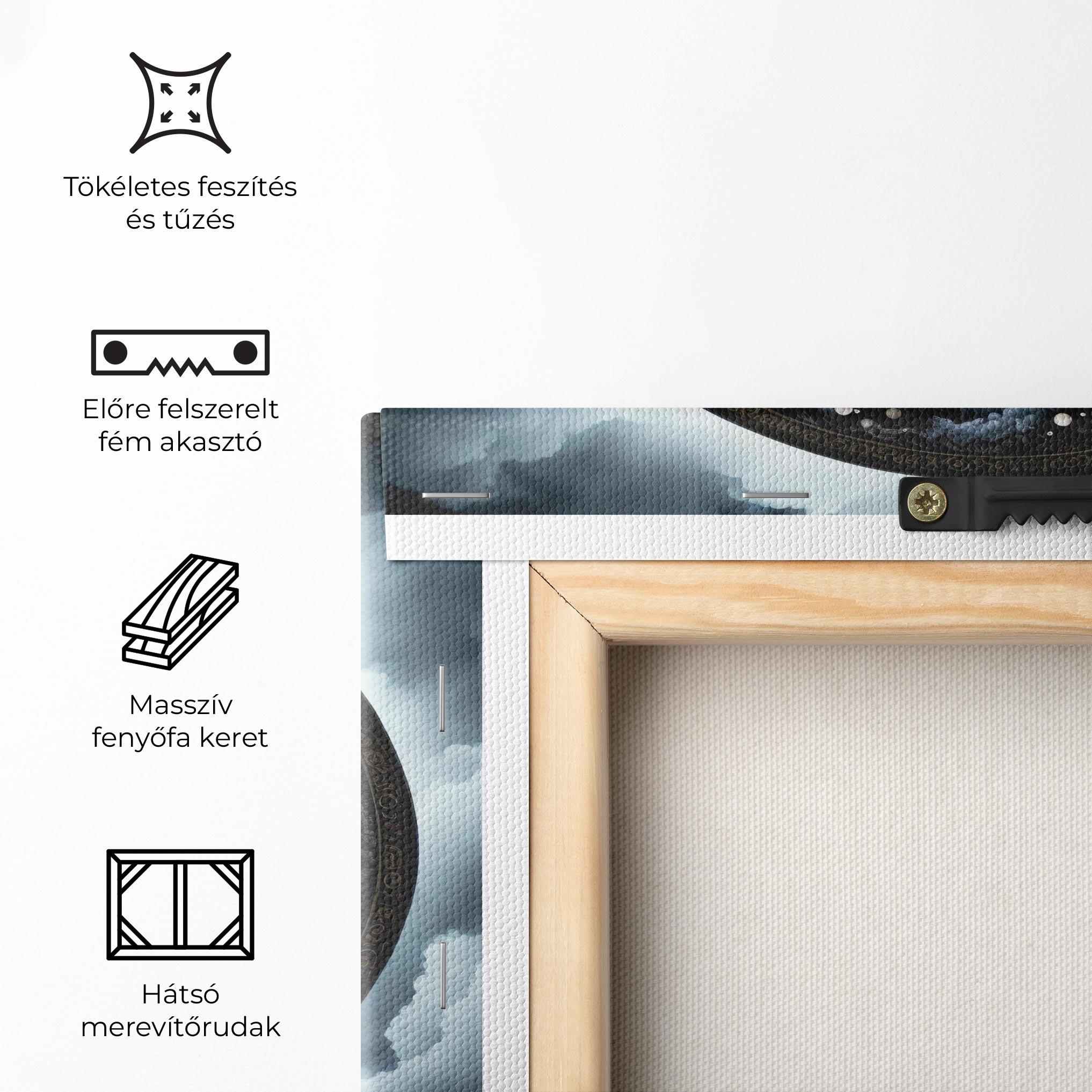 Vászonkép Black Blue Yinyang mockup 5