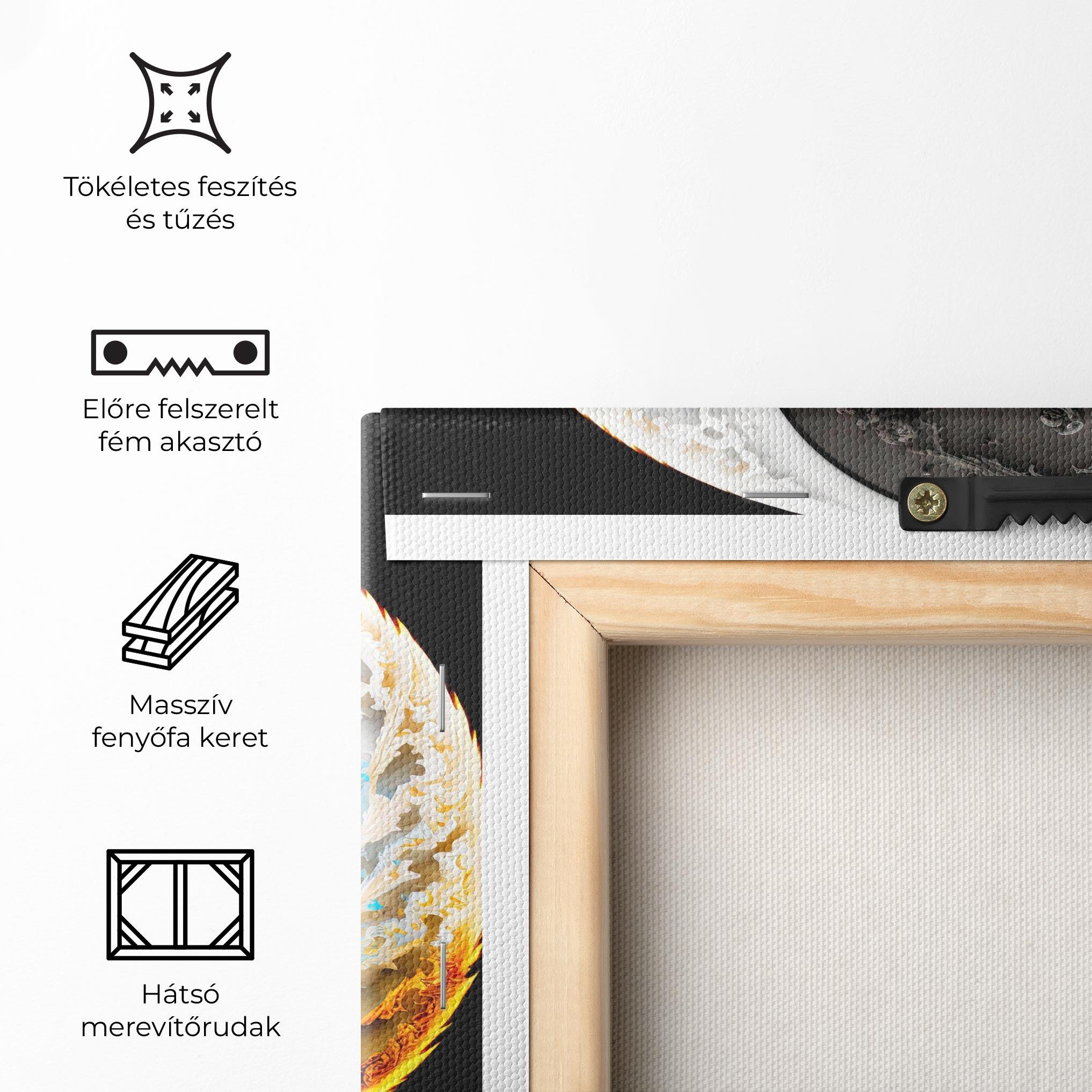 Vászonkép Black Yellow Yinyang mockup 5