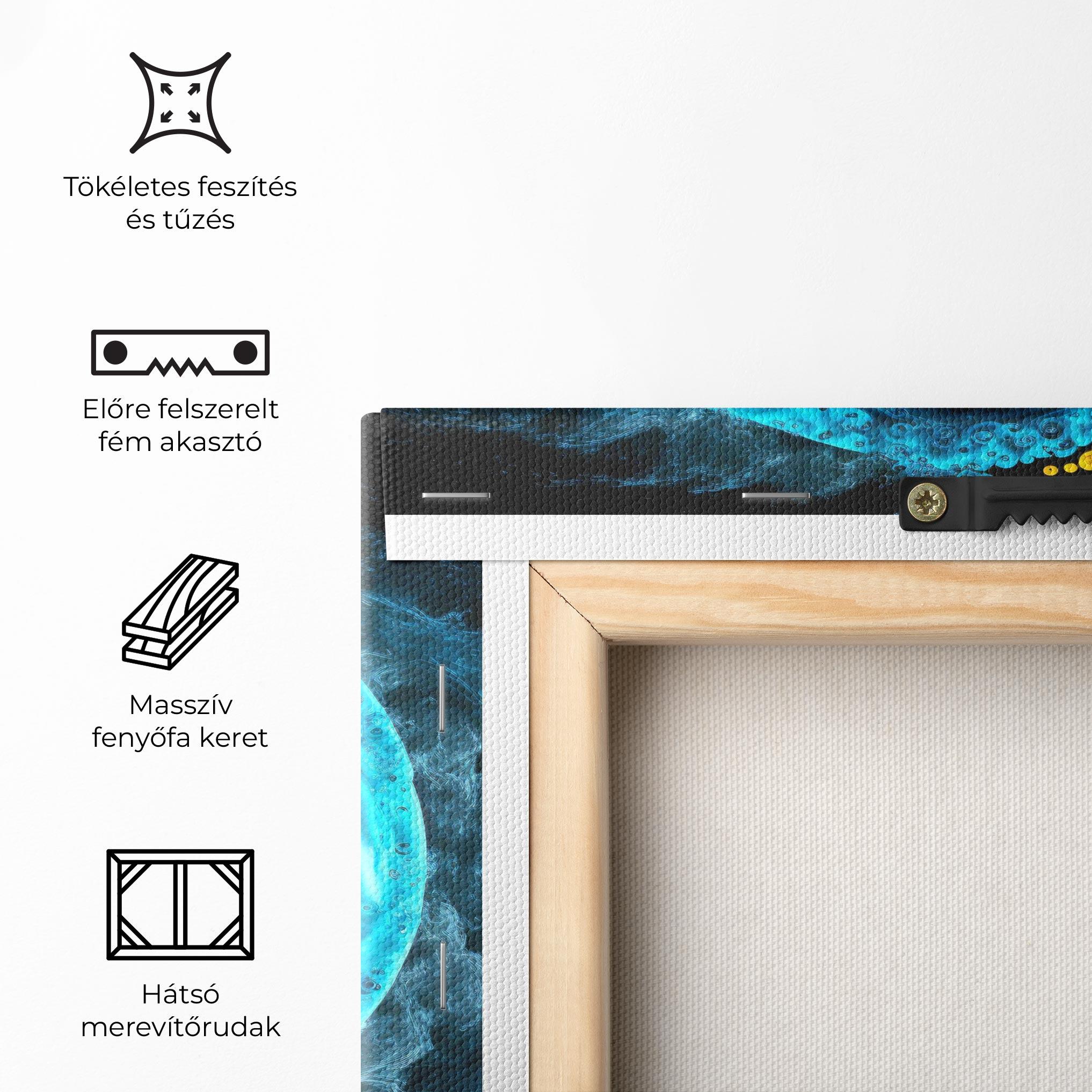 Vászonkép Yellow Blue Yinyang mockup 5