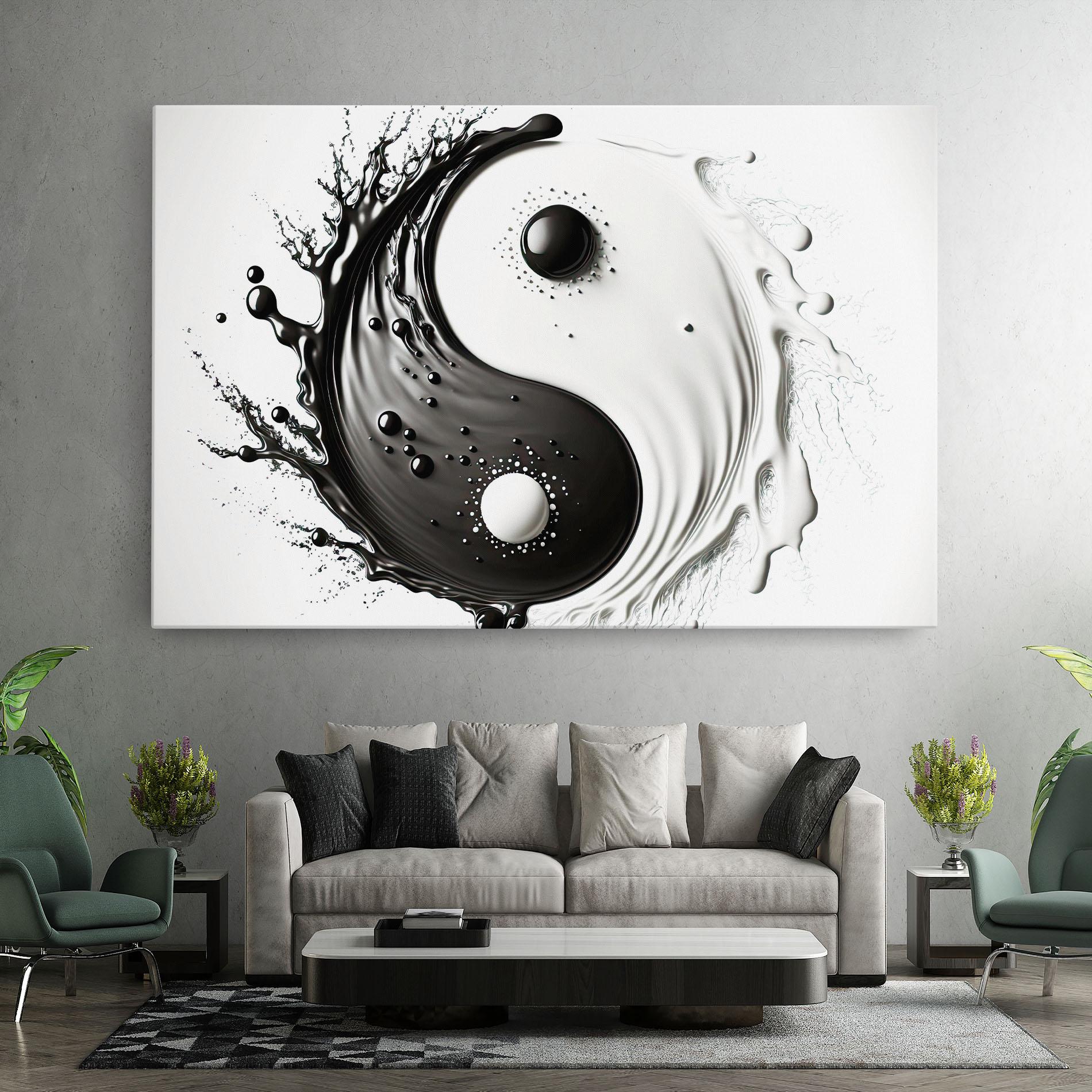 Vászonkép Black Liquid Yinyang mockup 7