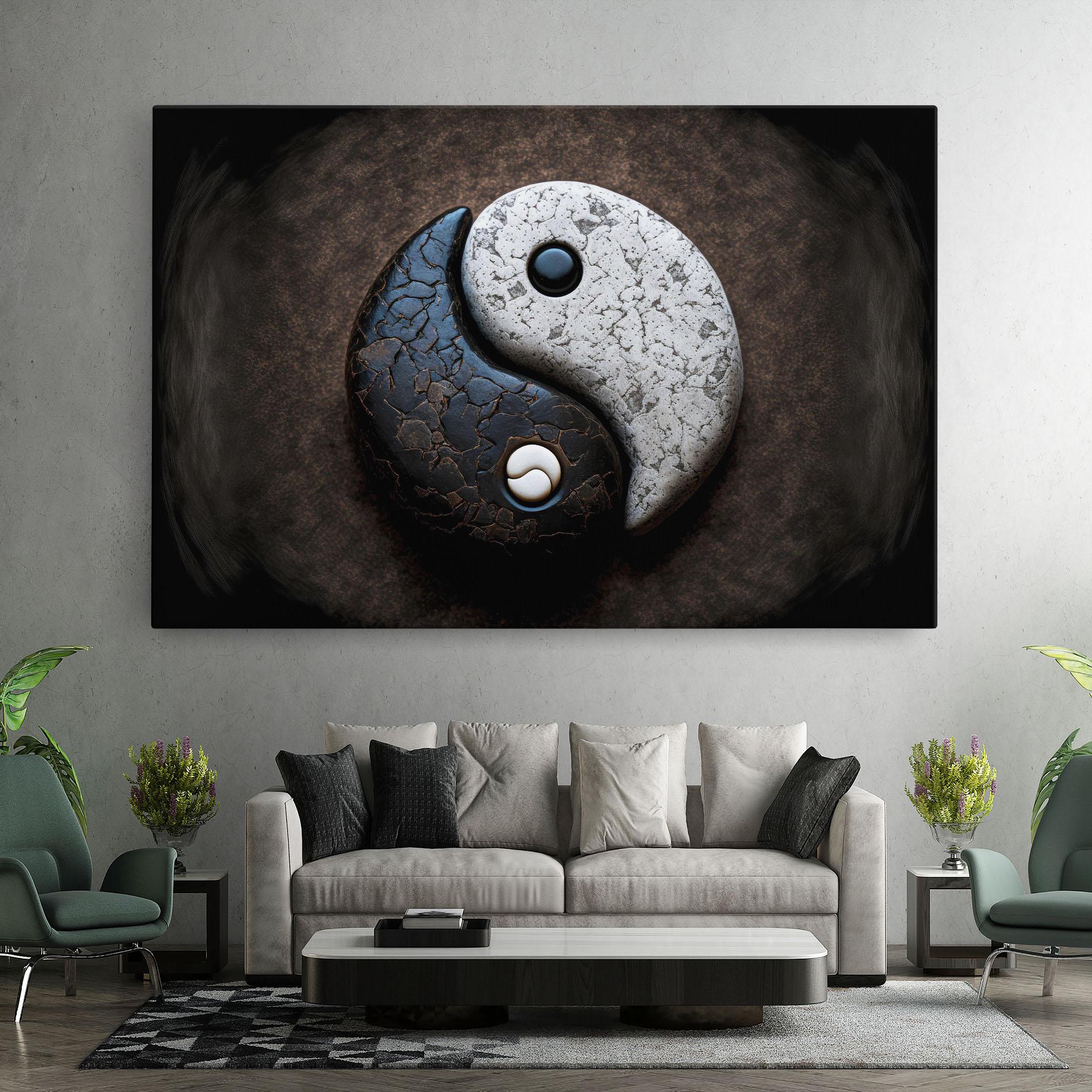 Vászonkép Black Stone Yinyang mockup 7