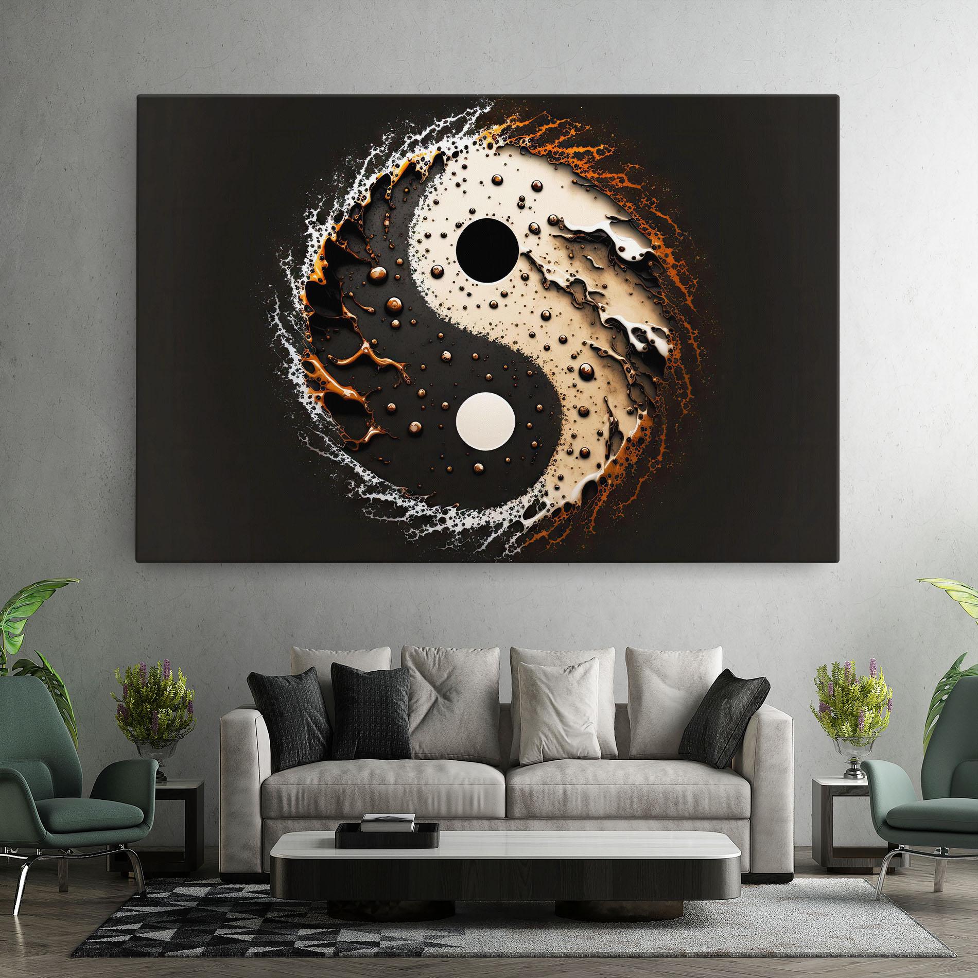 Vászonkép Brown Liquid Yinyang mockup 7