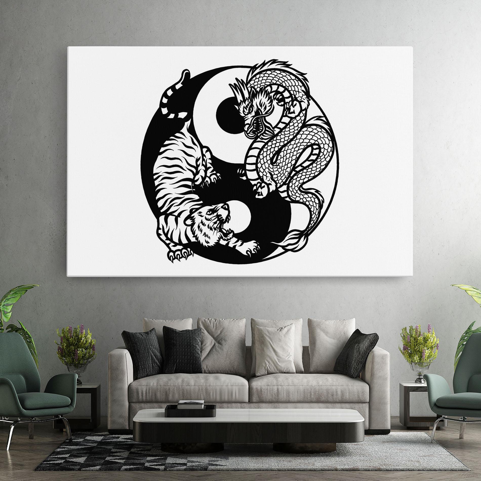 Vászonkép Tiger Dragon Yinyang mockup 7