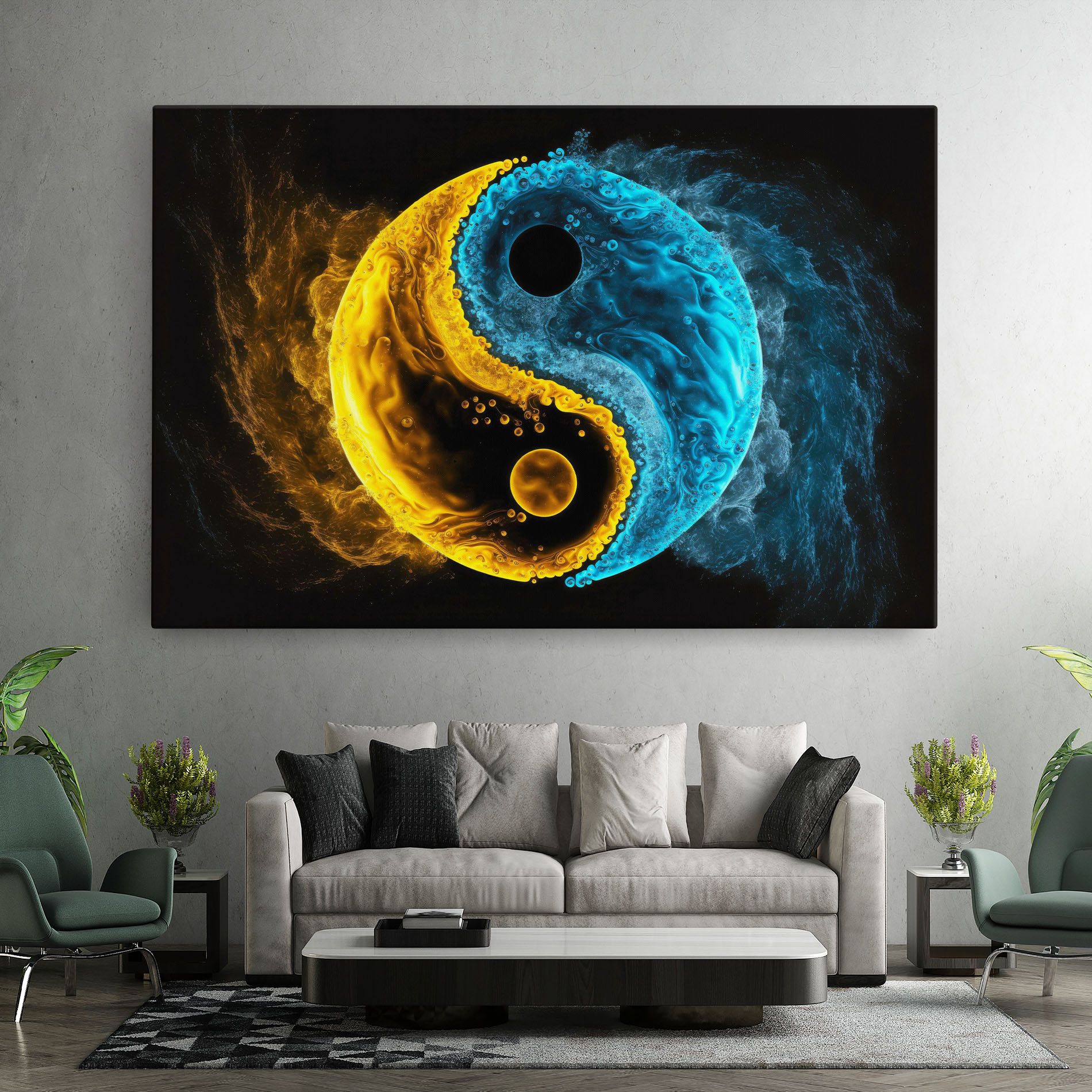Yellow Blue Yinyang mockup 7