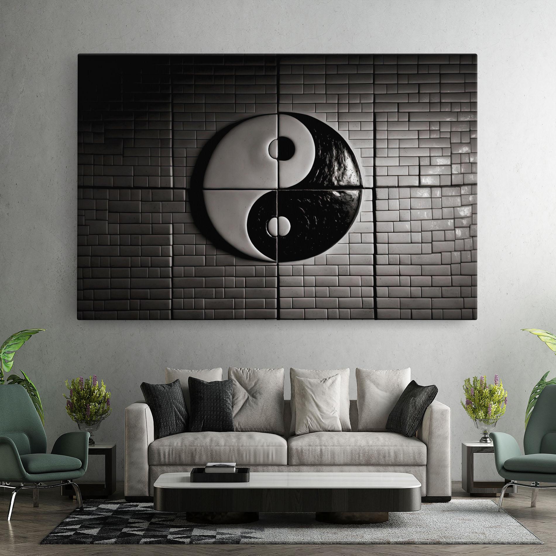 Vászonkép Yinyang Tiles Wall mockup 7