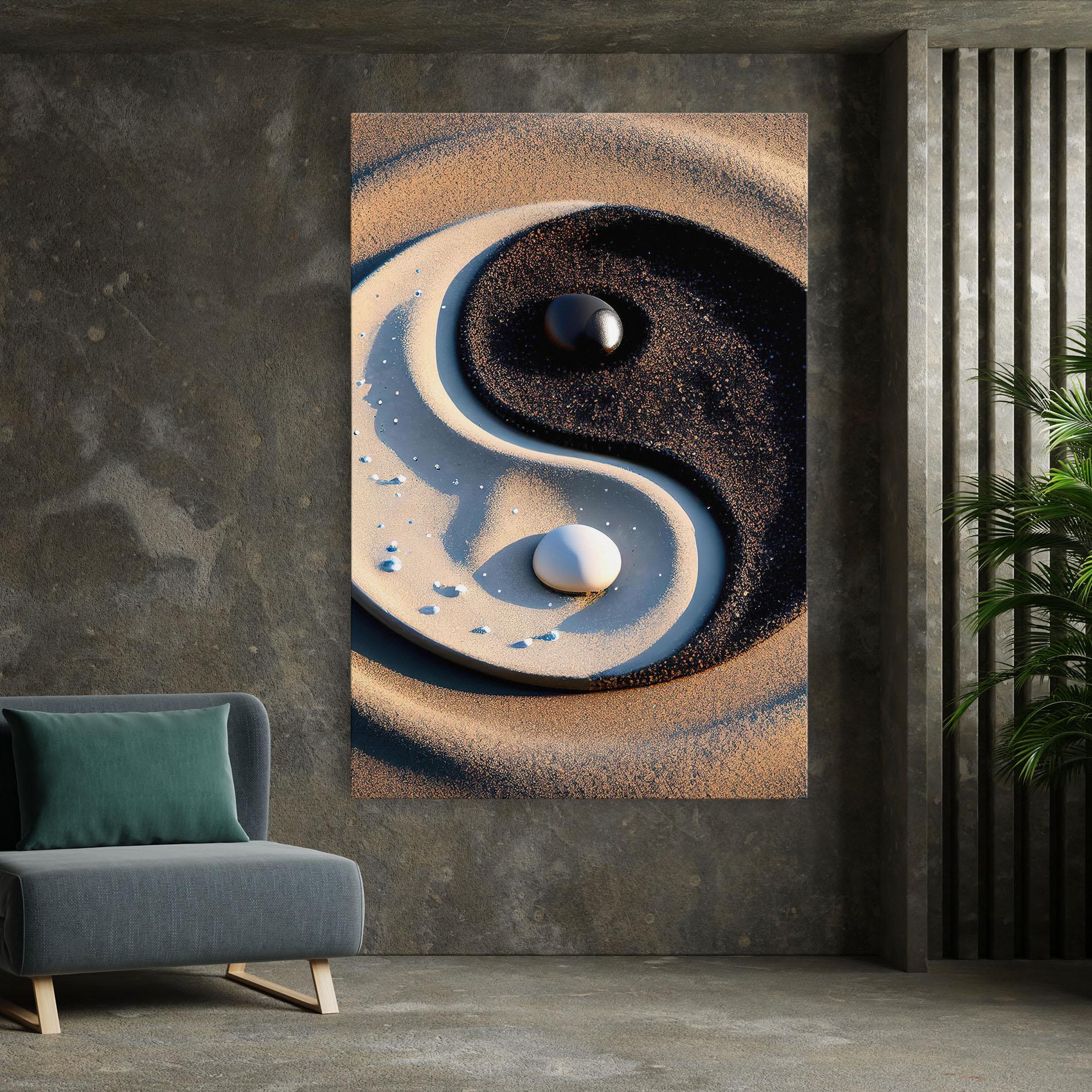 Vászonkép Pretty Sand Yinyang mockup 7