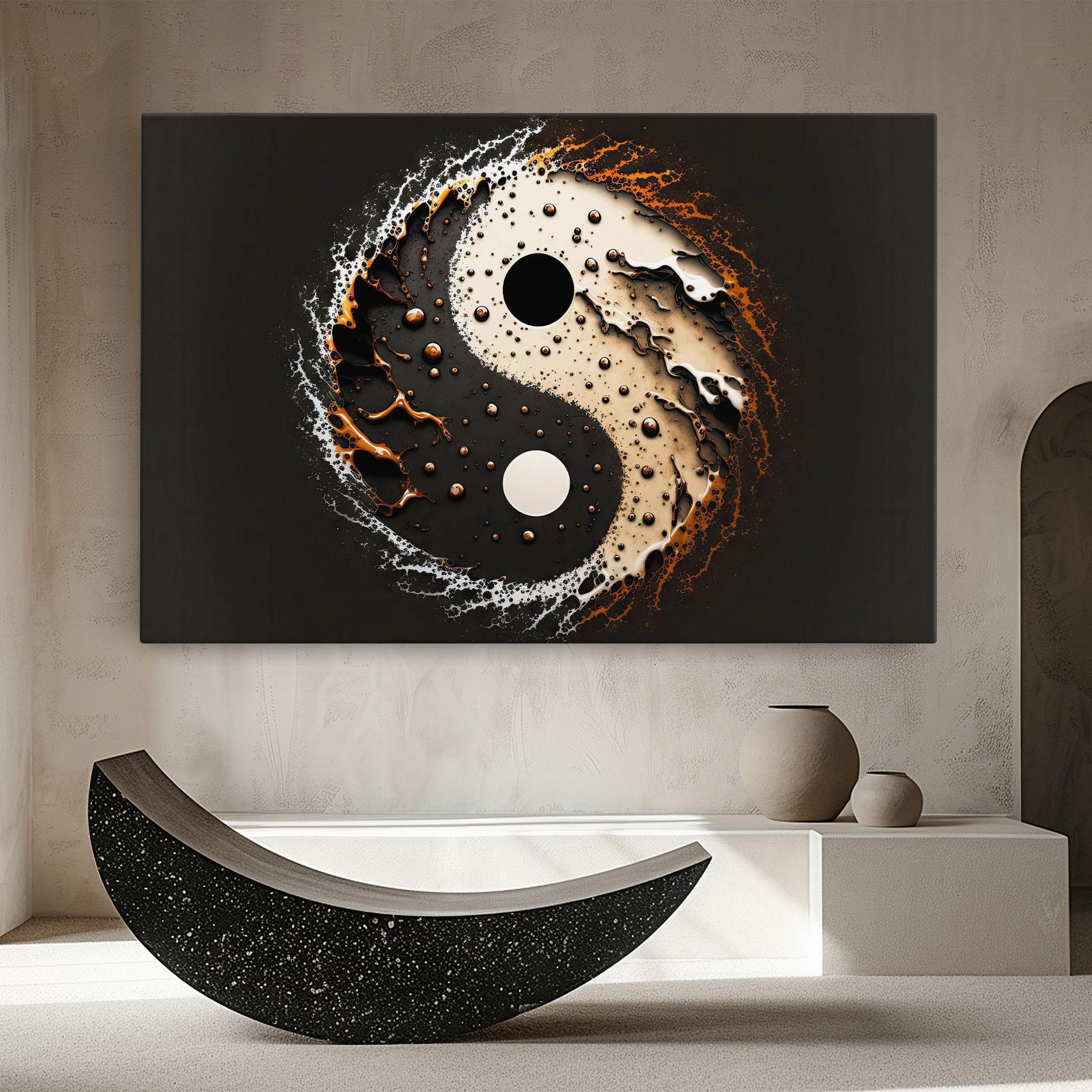 Vászonkép Brown Liquid Yinyang mockup 8