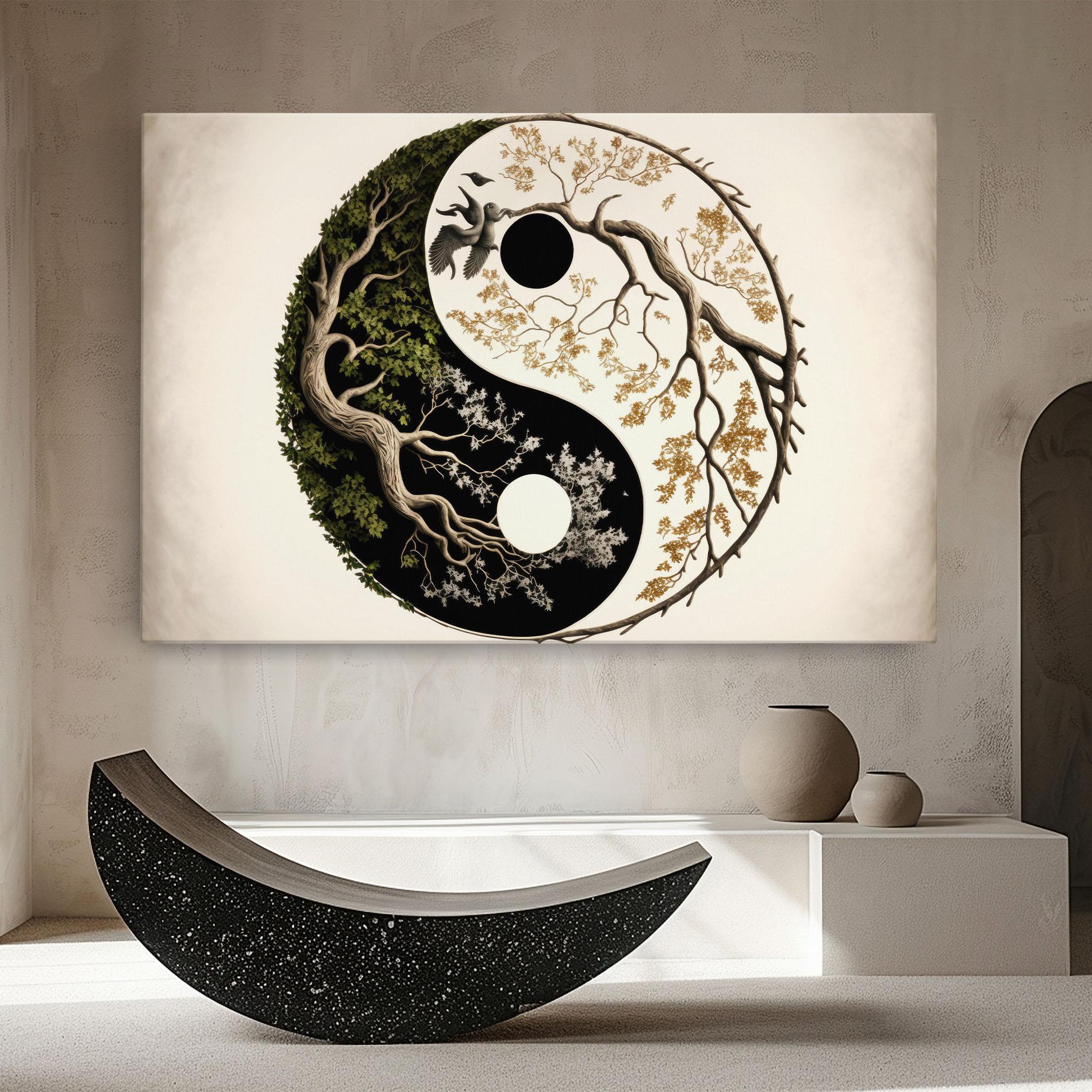 Vászonkép Tree Yinyang mockup 8