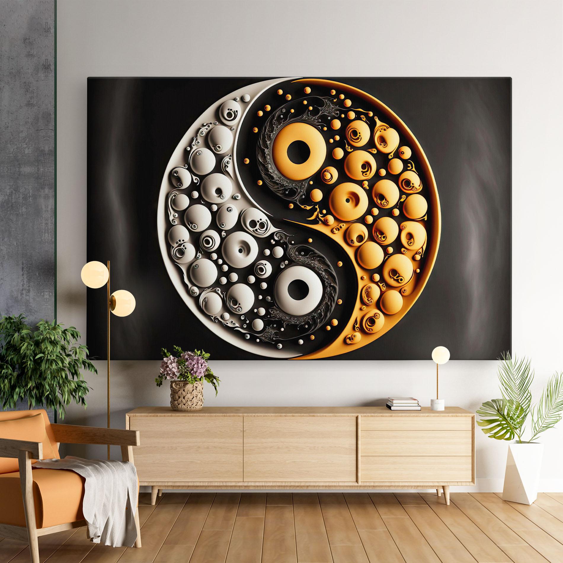 Vászonkép Cream Balls Yinyang mockup 9