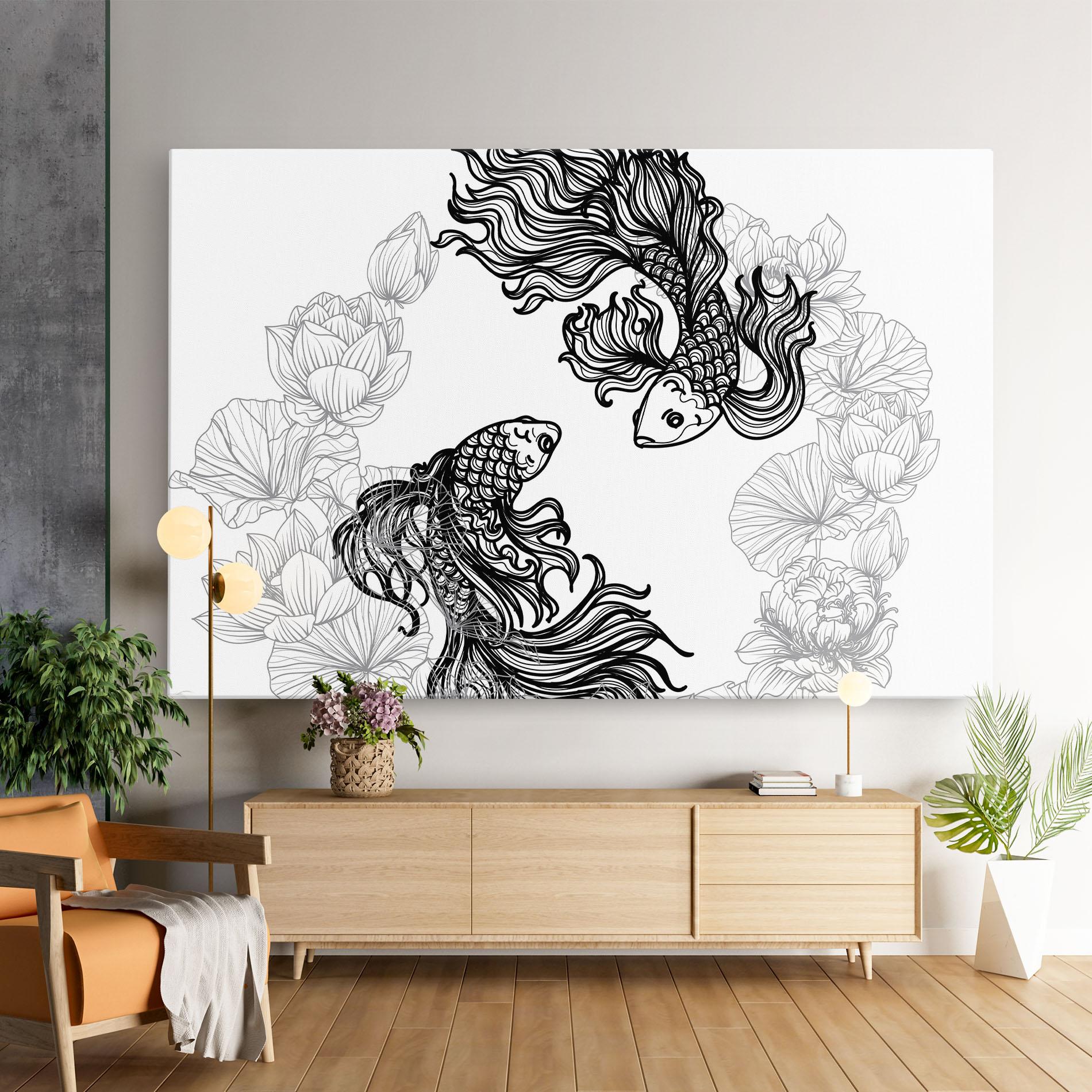 Vászonkép Fish Yinyang mockup 9