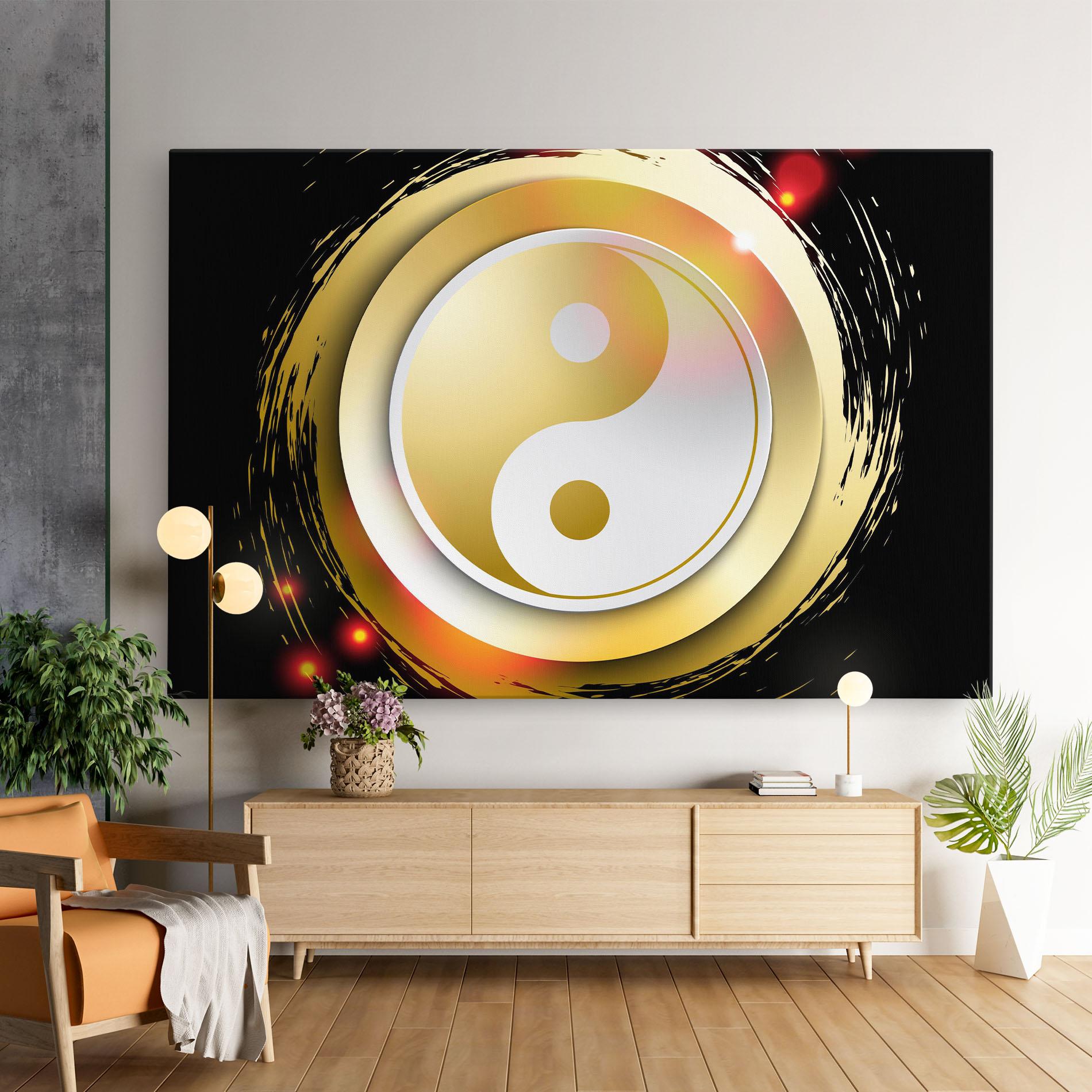 Vászonkép Gold Light Yinyang mockup 9