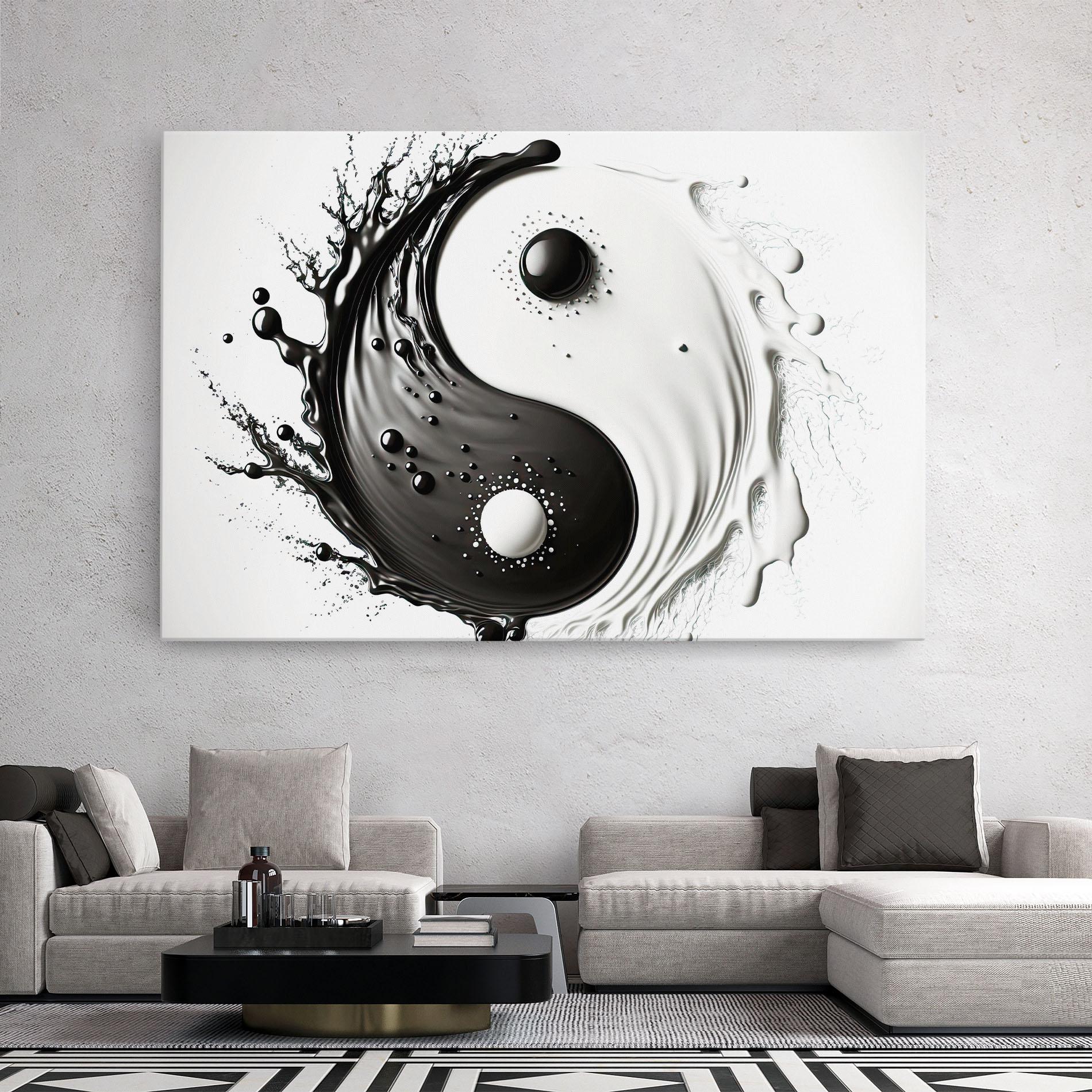 Vászonkép Black Liquid Yinyang mockup 2
