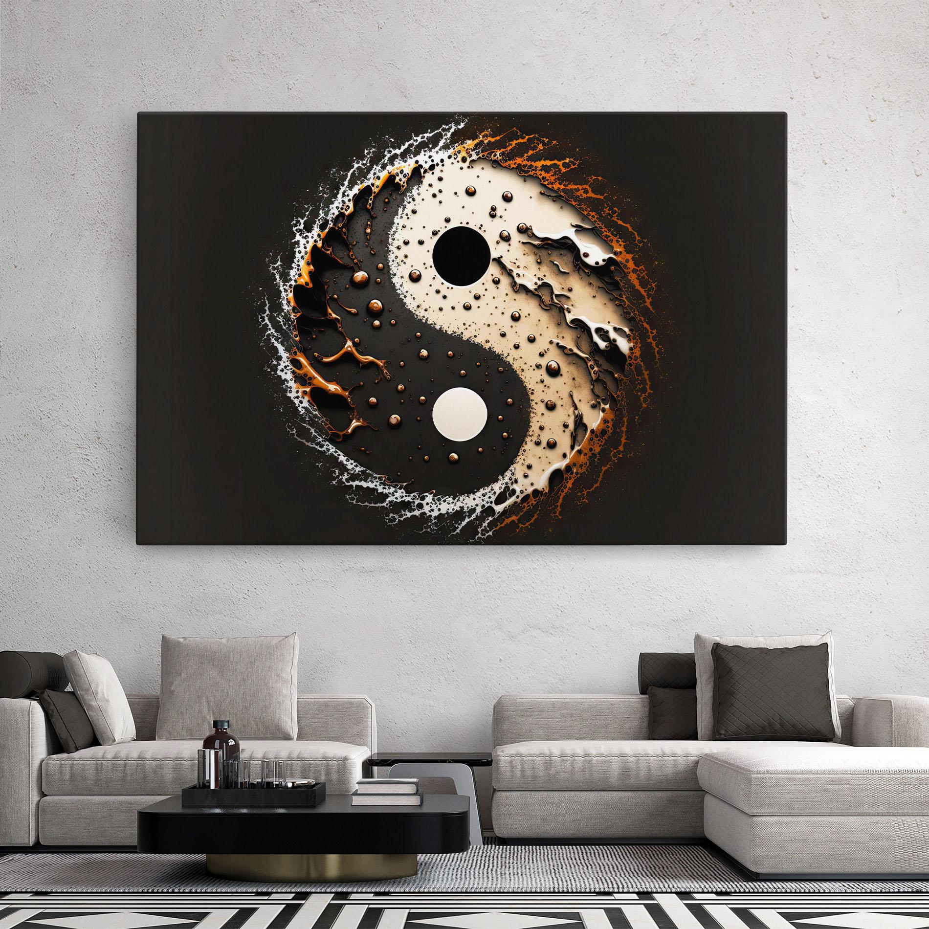 Vászonkép Brown Liquid Yinyang mockup 2
