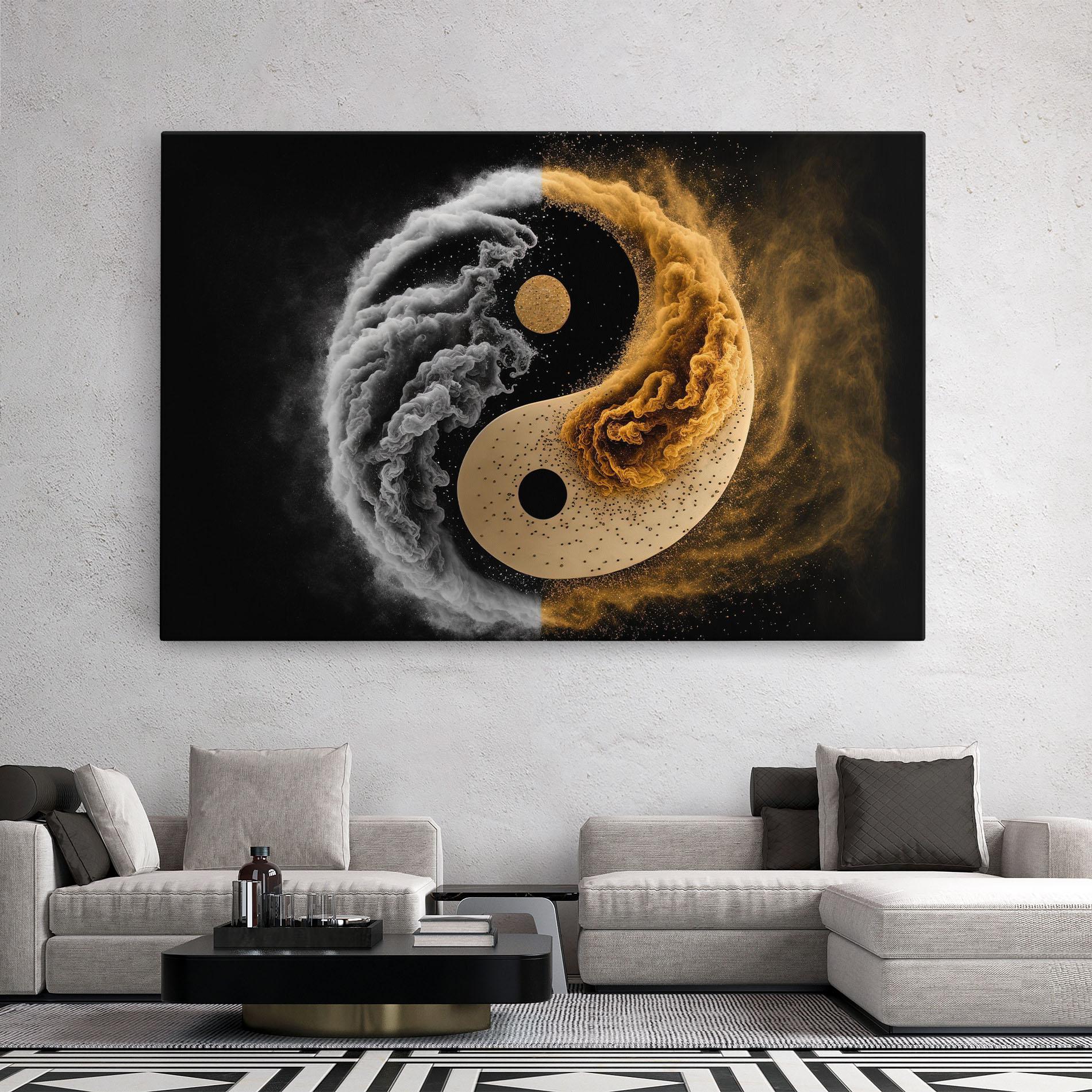 Vászonkép Cream Smoke Yinyang mockup 2
