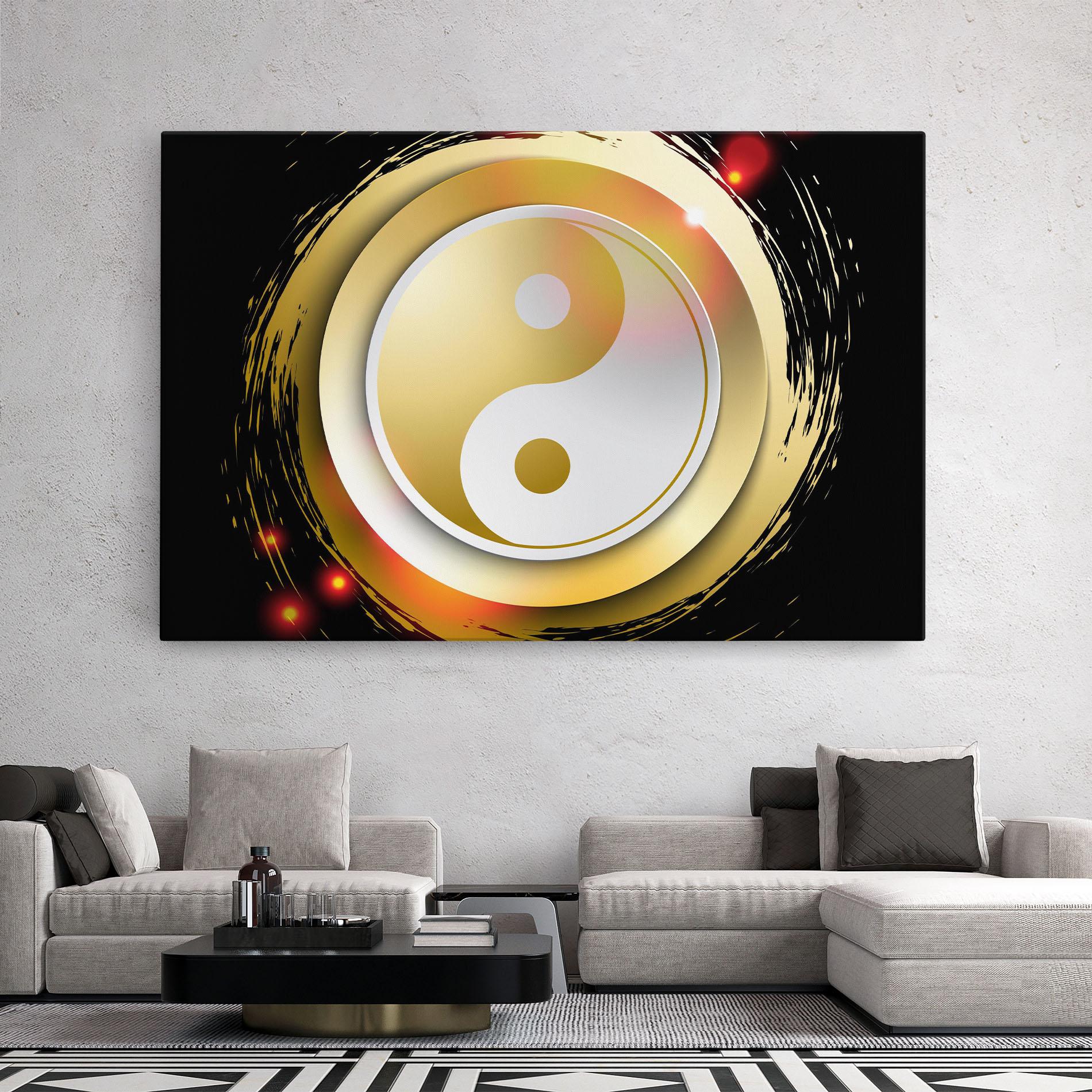 Vászonkép Gold Light Yinyang mockup 2