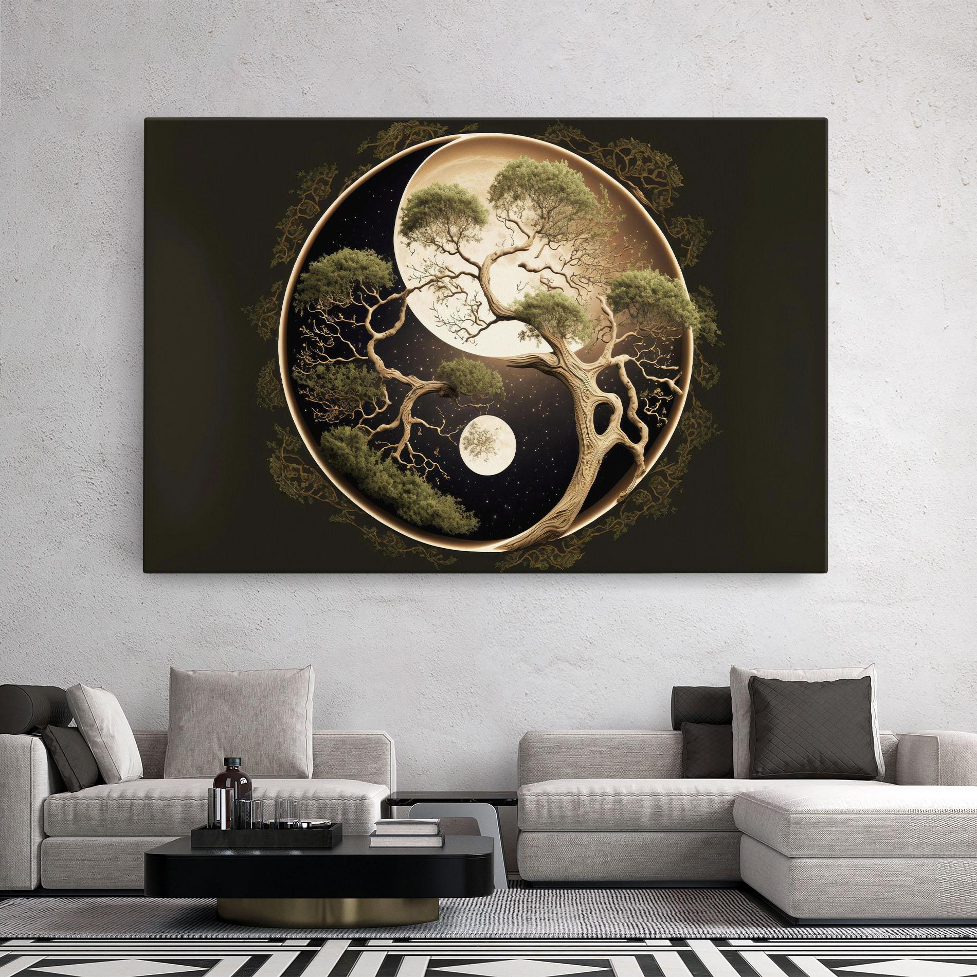 Vászonkép Green Tree Yinyang mockup 2