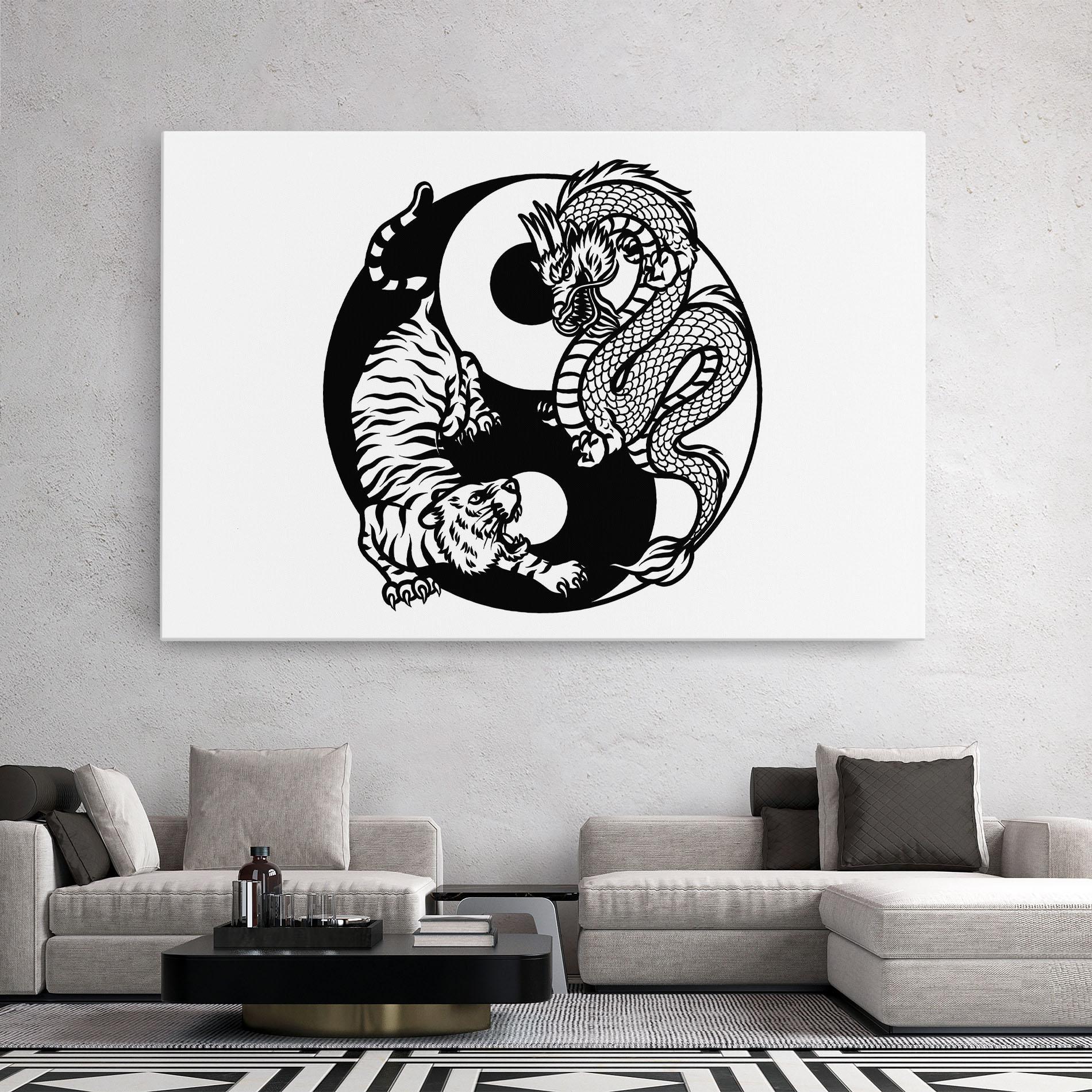 Vászonkép Tiger Dragon Yinyang mockup 2