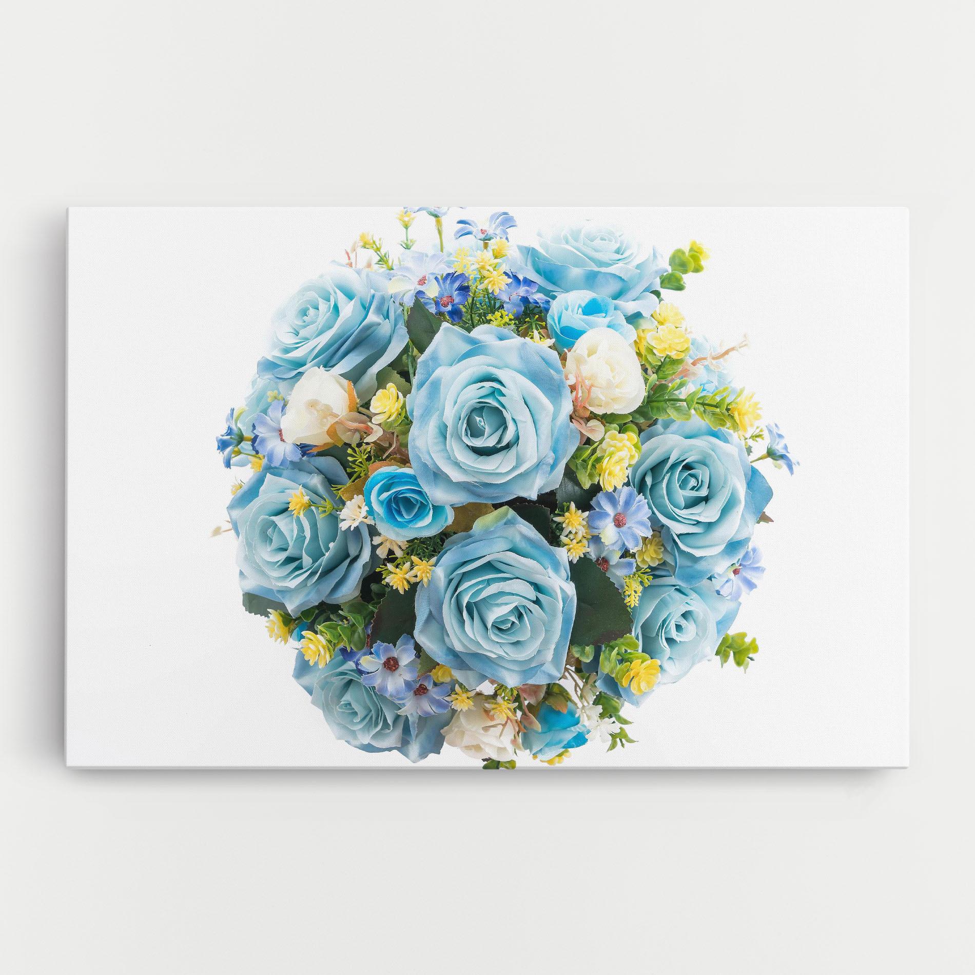 Vászonkép Blue Roses Bouquet mockup 0