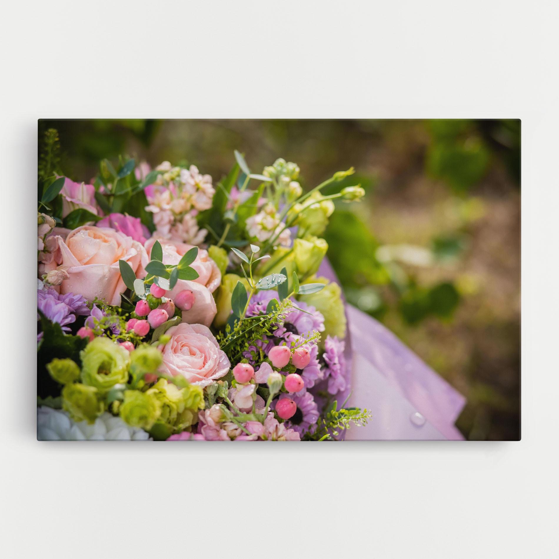 Vászonkép Green Pink Bouquet mockup 0
