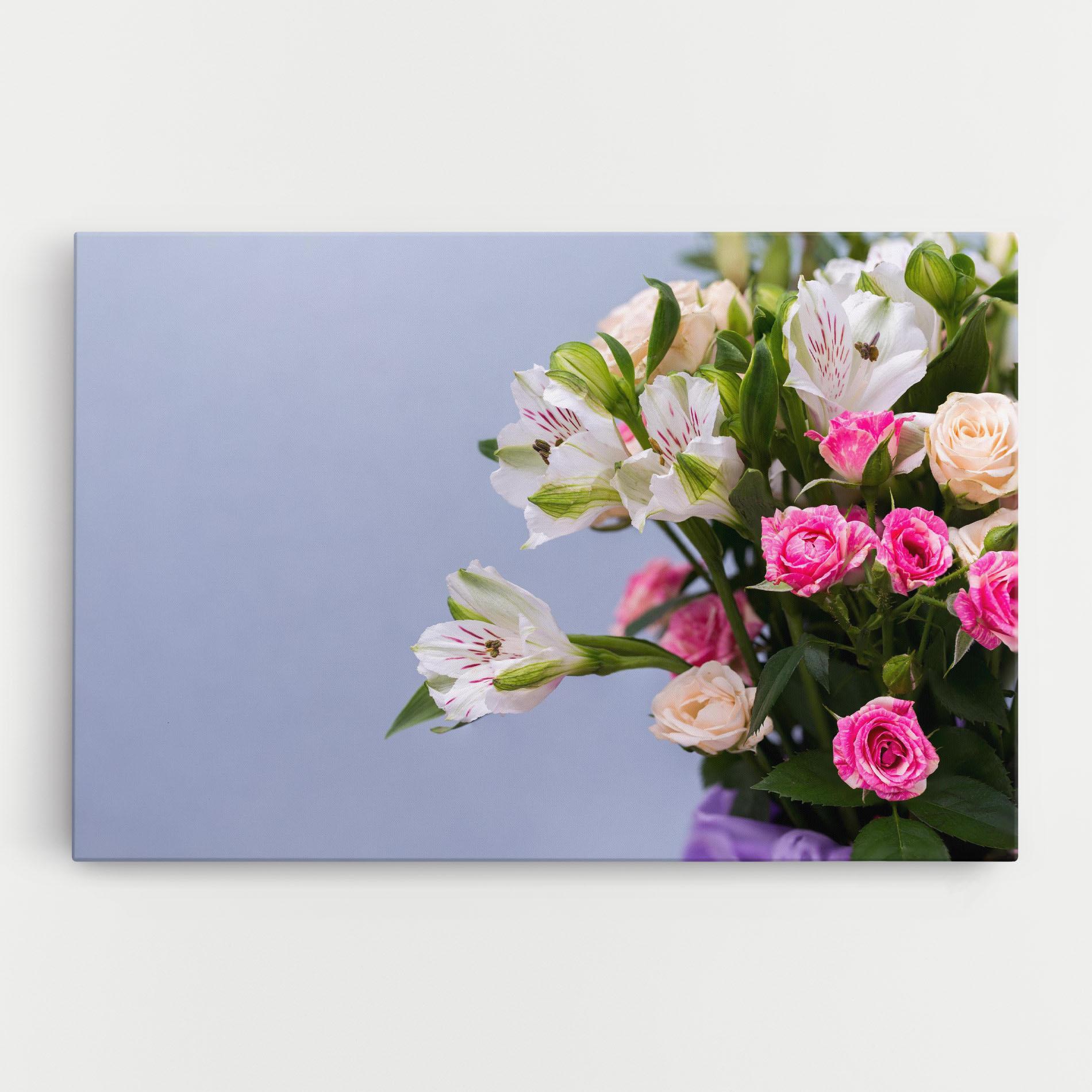 Vászonkép White Pink Bouquet mockup 0