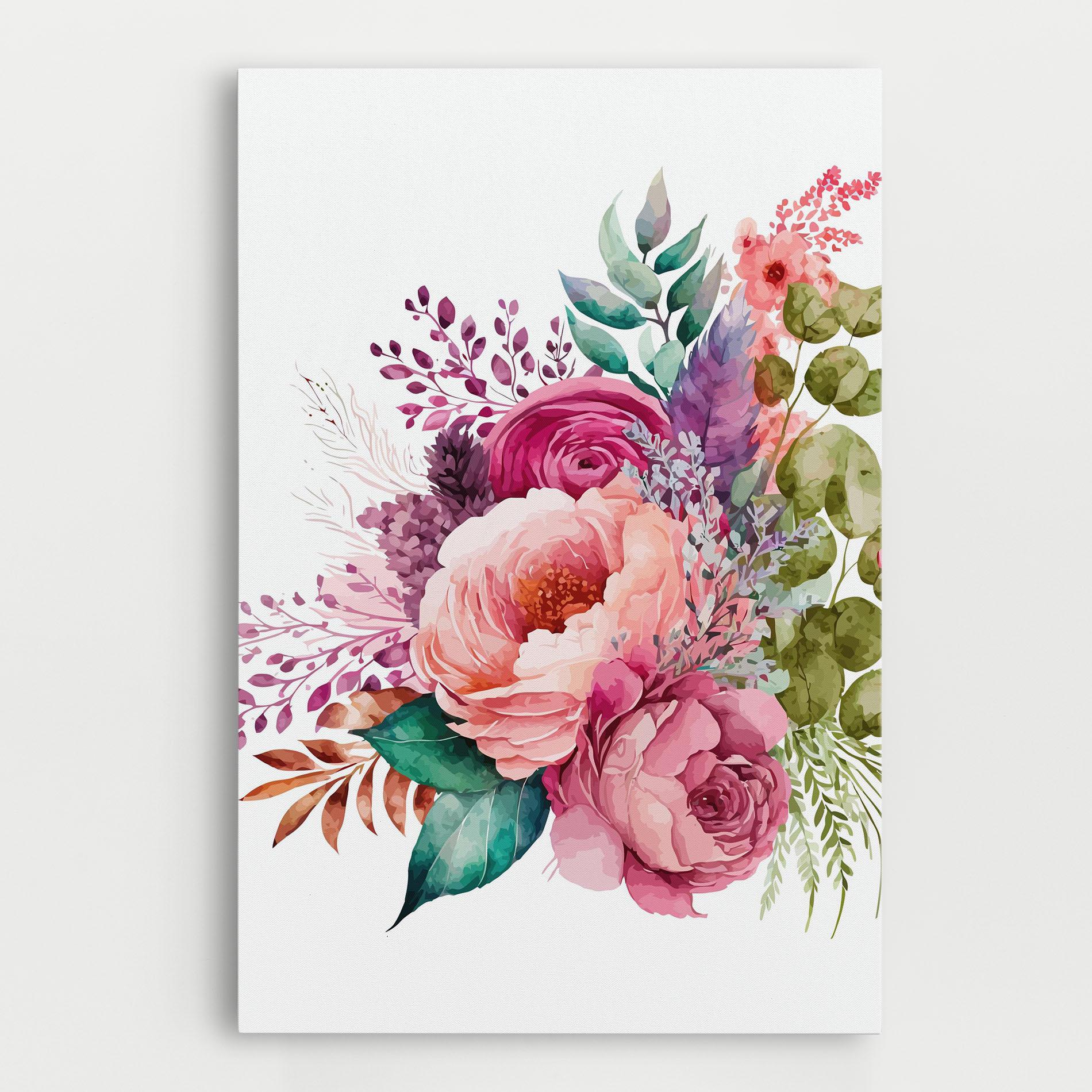 Vászonkép Bouquet Of Pink Roses mockup 0