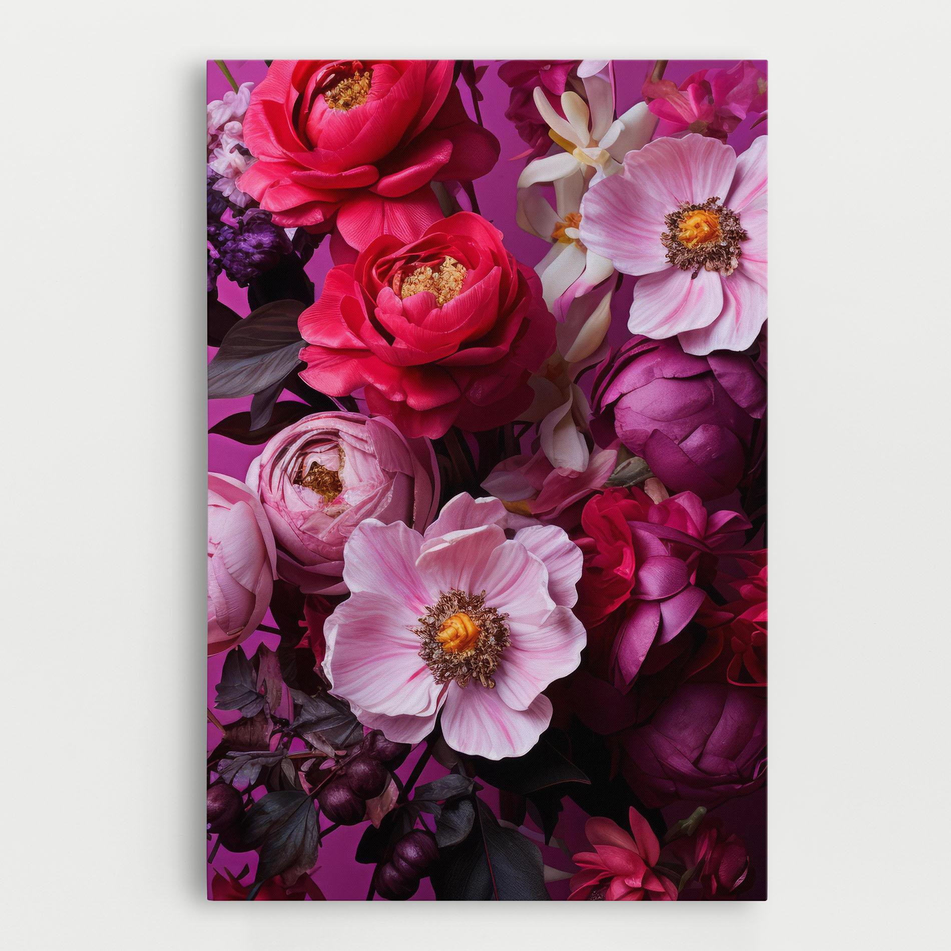 Vászonkép Pink Red Bouquet mockup 0