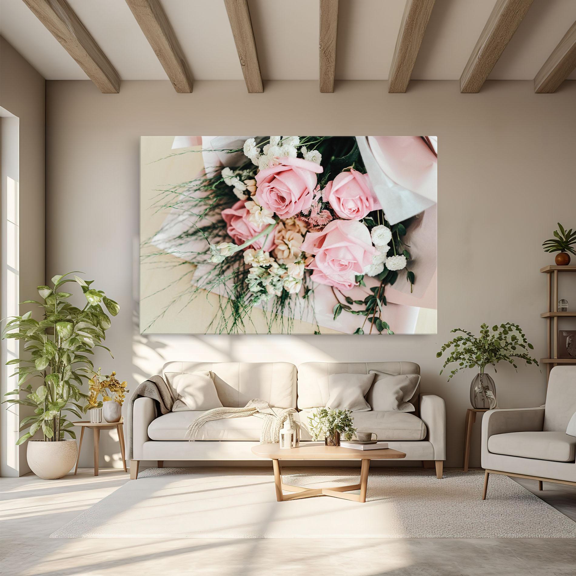 Vászonkép Baby Pink Bouquet mockup 6