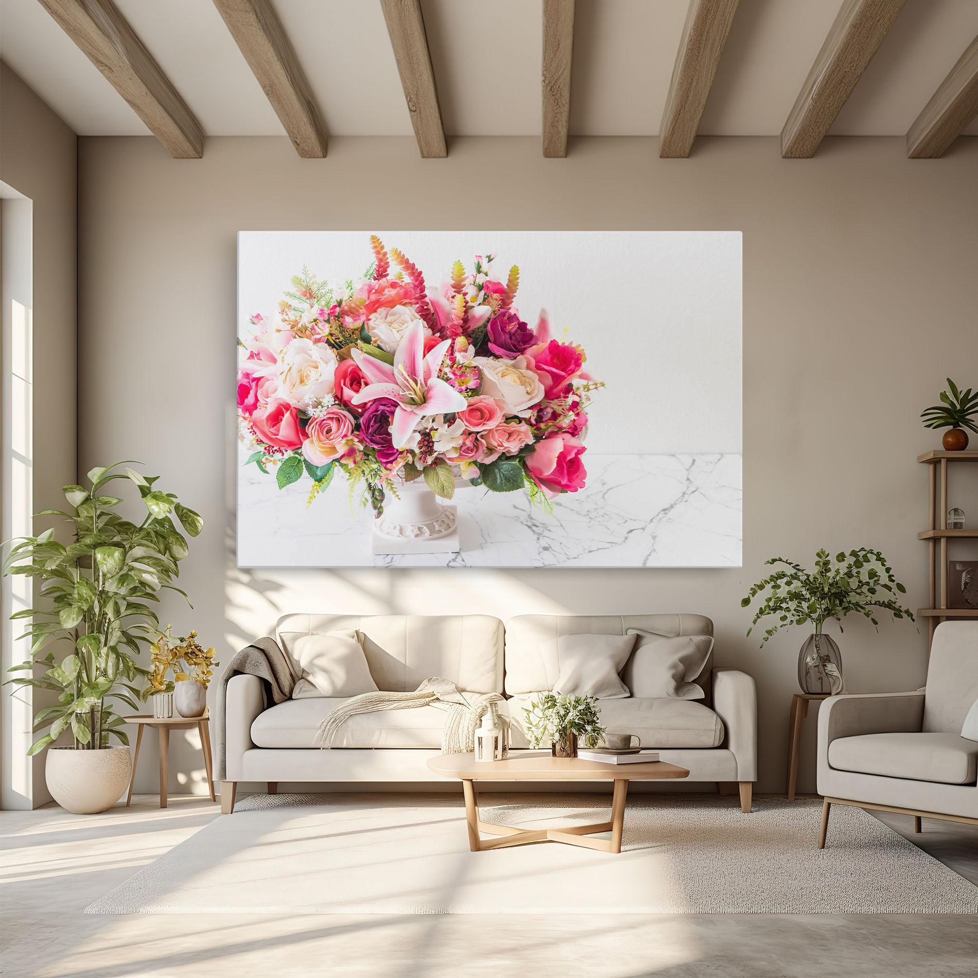 Vászonkép Bouquet Flowers Vase mockup 6