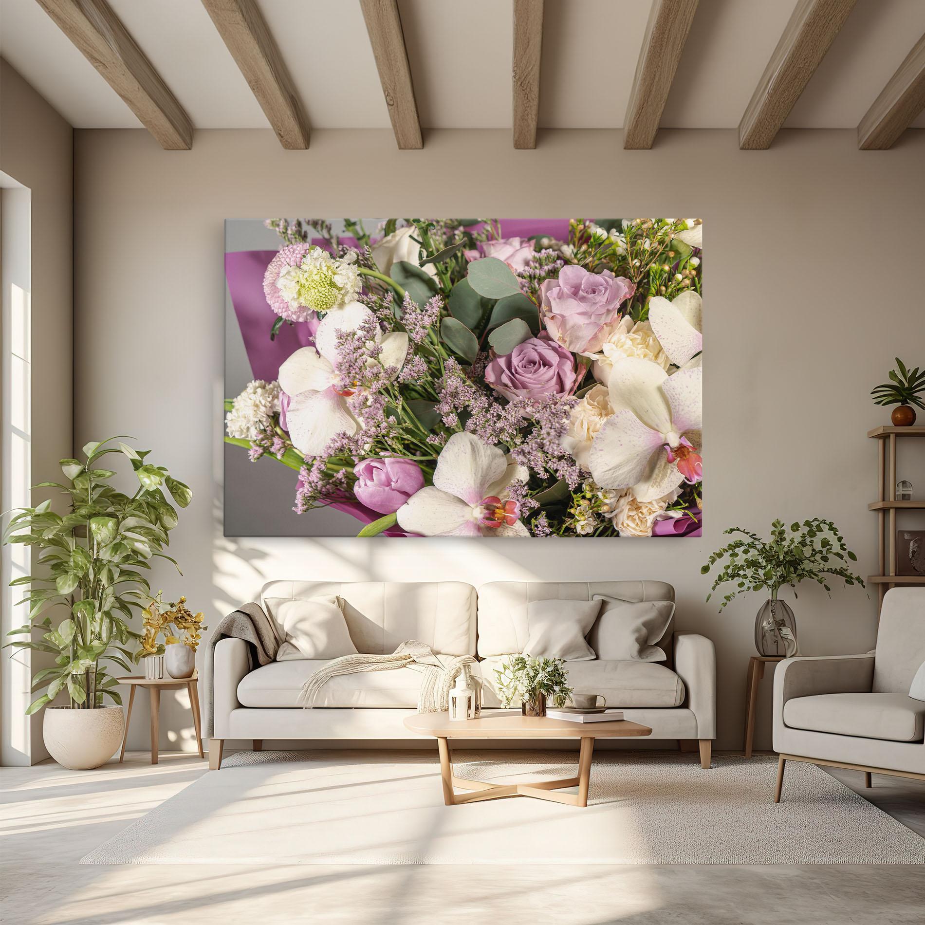 Vászonkép Cute Purple Bouquet mockup 6