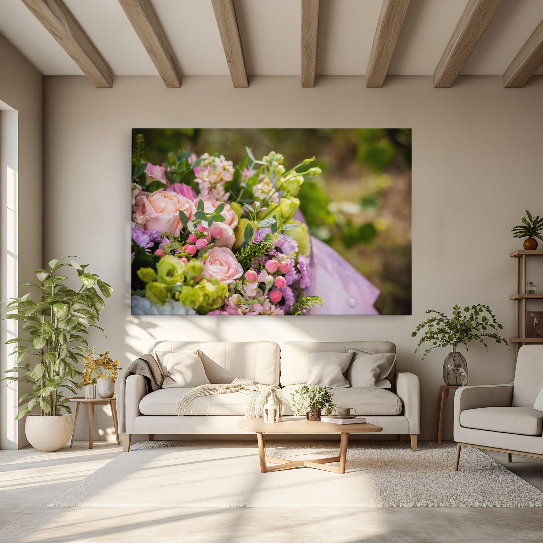 Vászonkép Green Pink Bouquet mockup 6