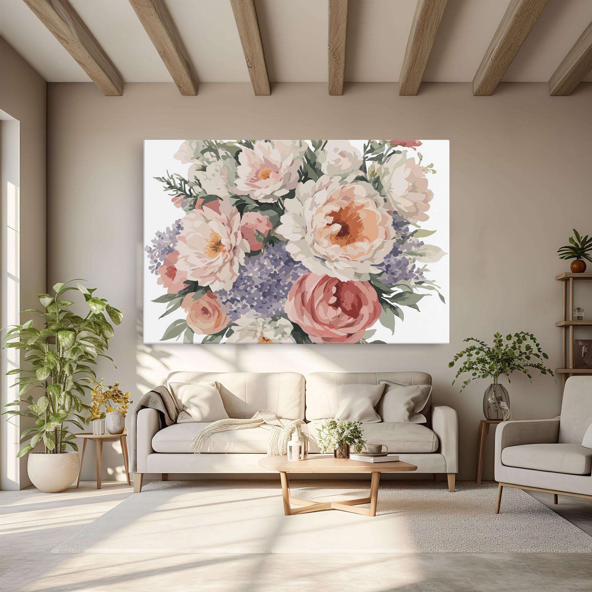 Vászonkép Pretty Watercolor Bouquet mockup 6