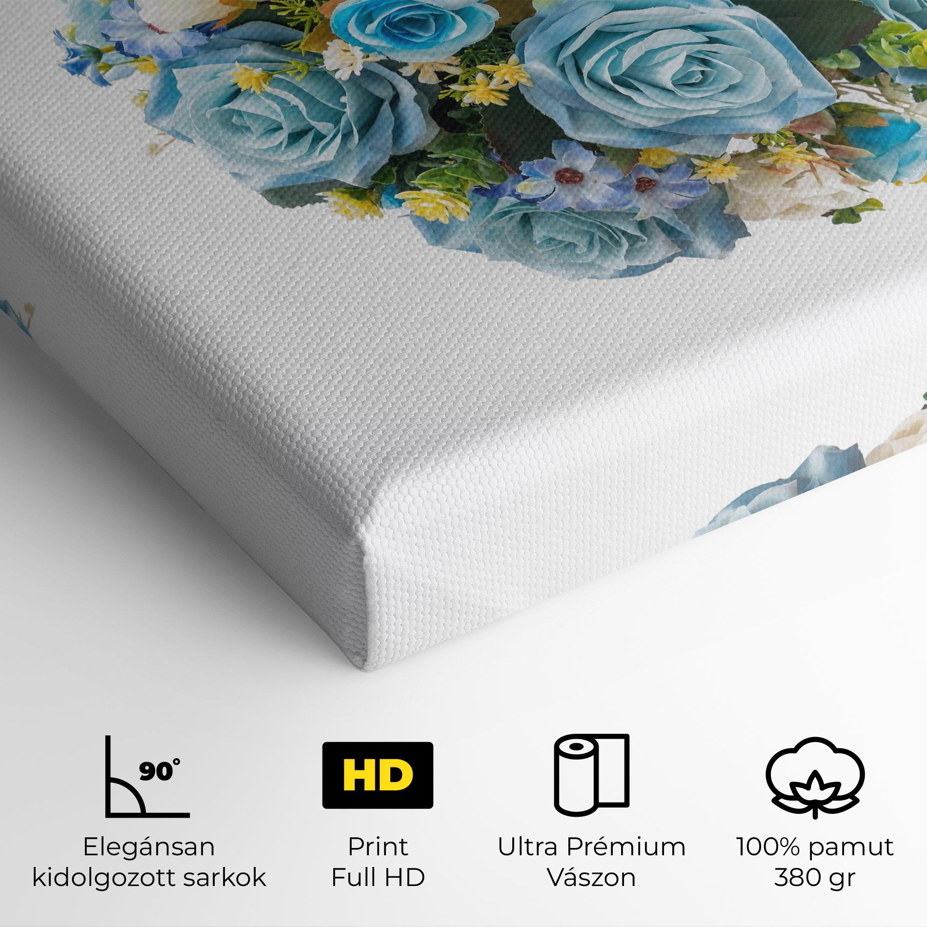 Vászonkép Blue Roses Bouquet mockup 4