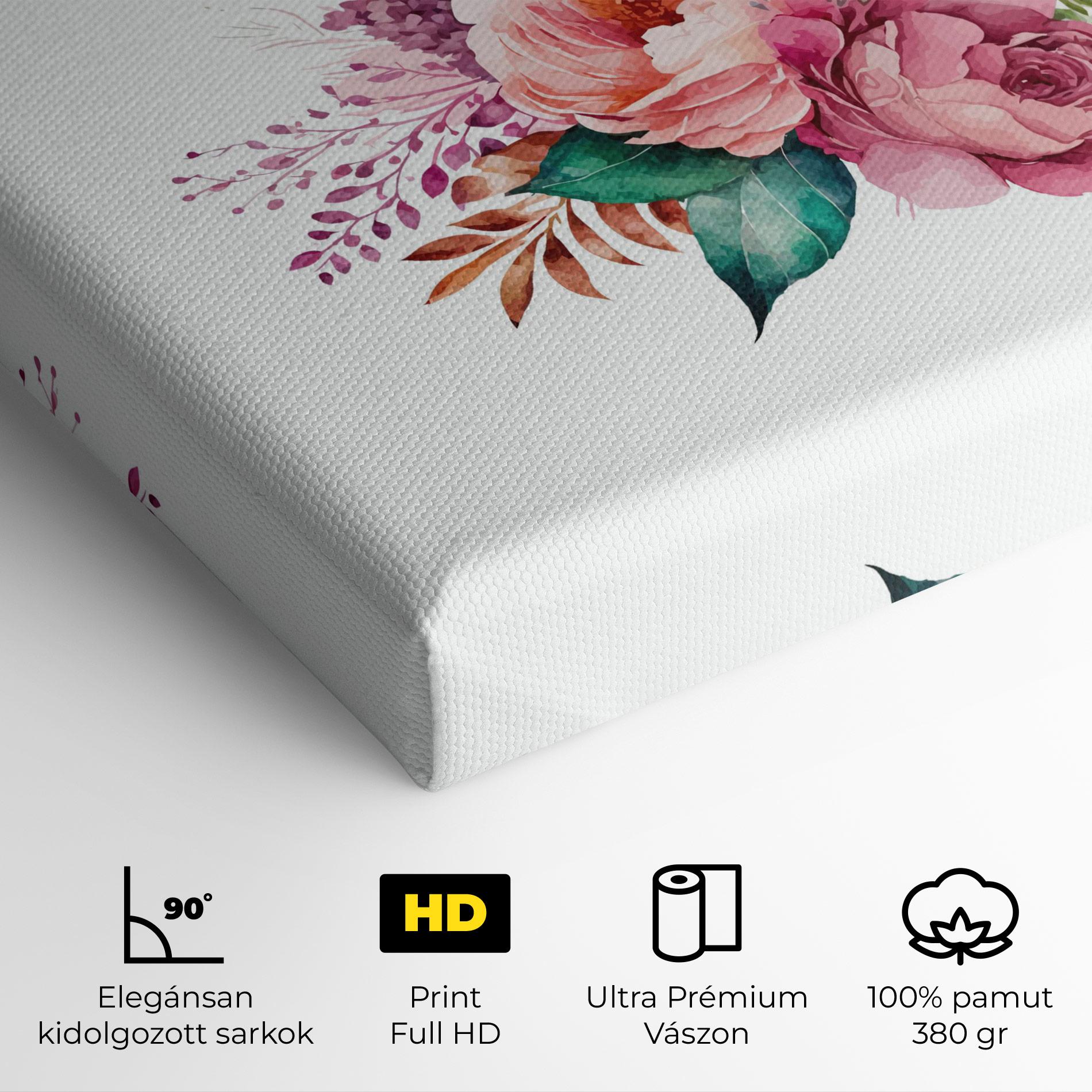 Vászonkép Bouquet Of Pink Roses mockup 4