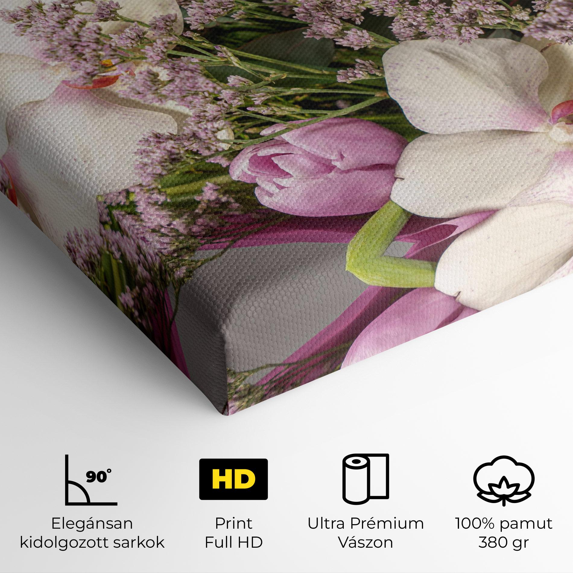 Vászonkép Cute Purple Bouquet mockup 4