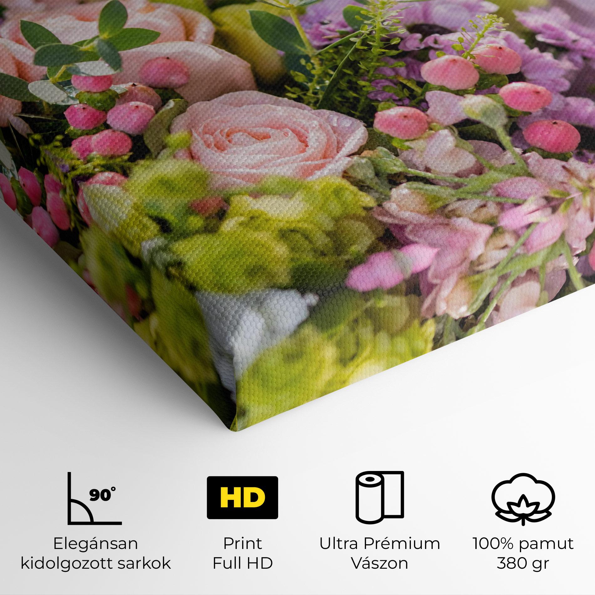 Vászonkép Green Pink Bouquet mockup 4